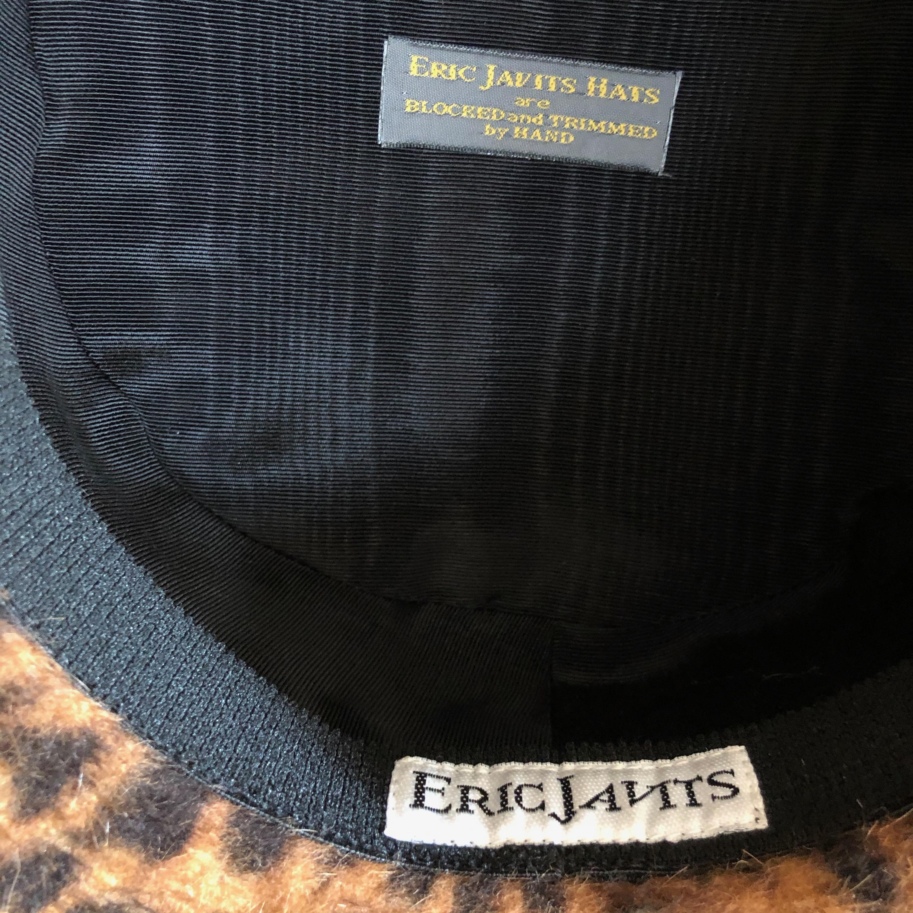 Eric Javits Plush Leopard Print Velvet Hat With Black Velvet Band 2