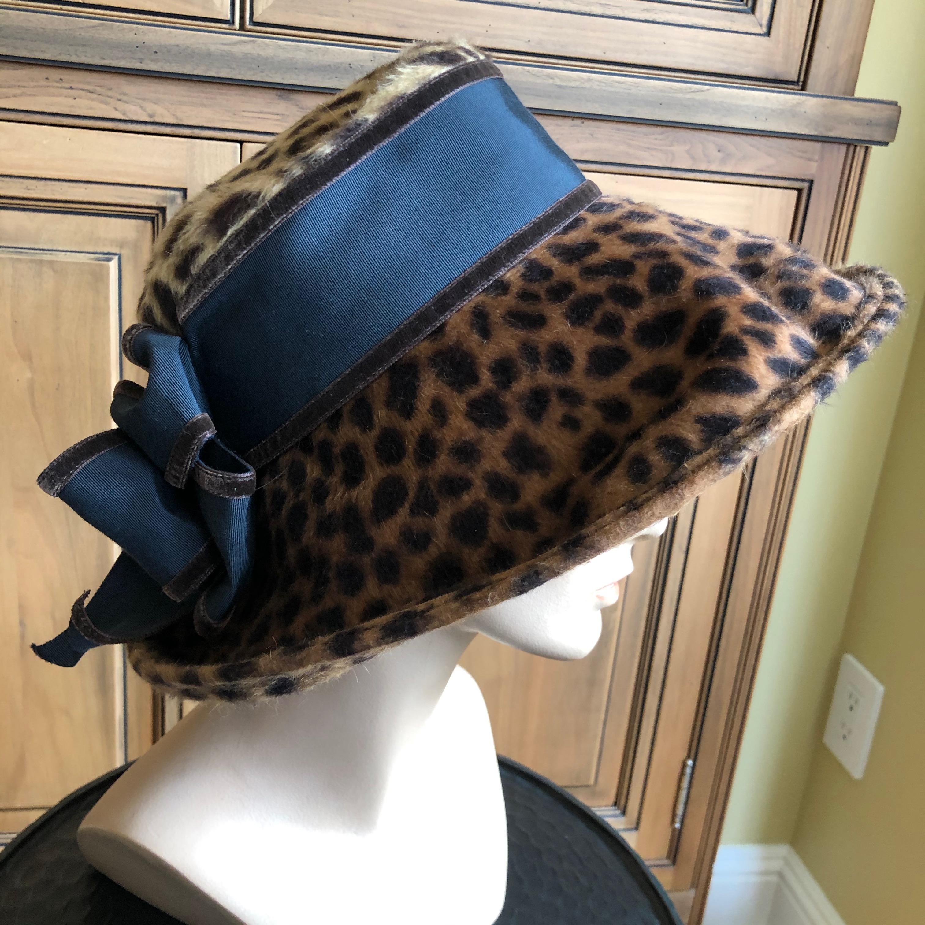 leopard print wide brim hat