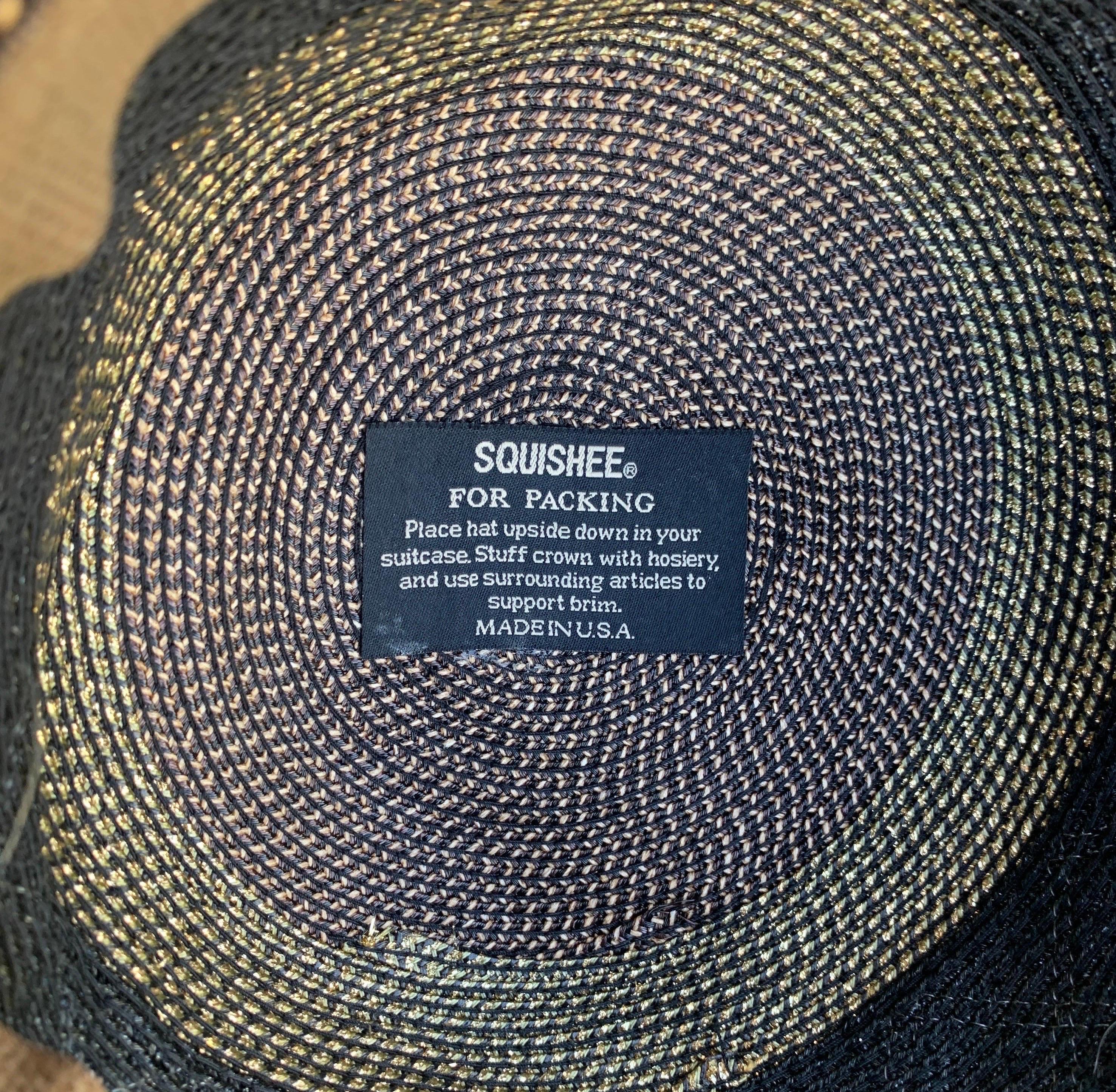 Eric Javits Vintage Black and Bronze Large Sun Hat Flex Brim  For Sale 9