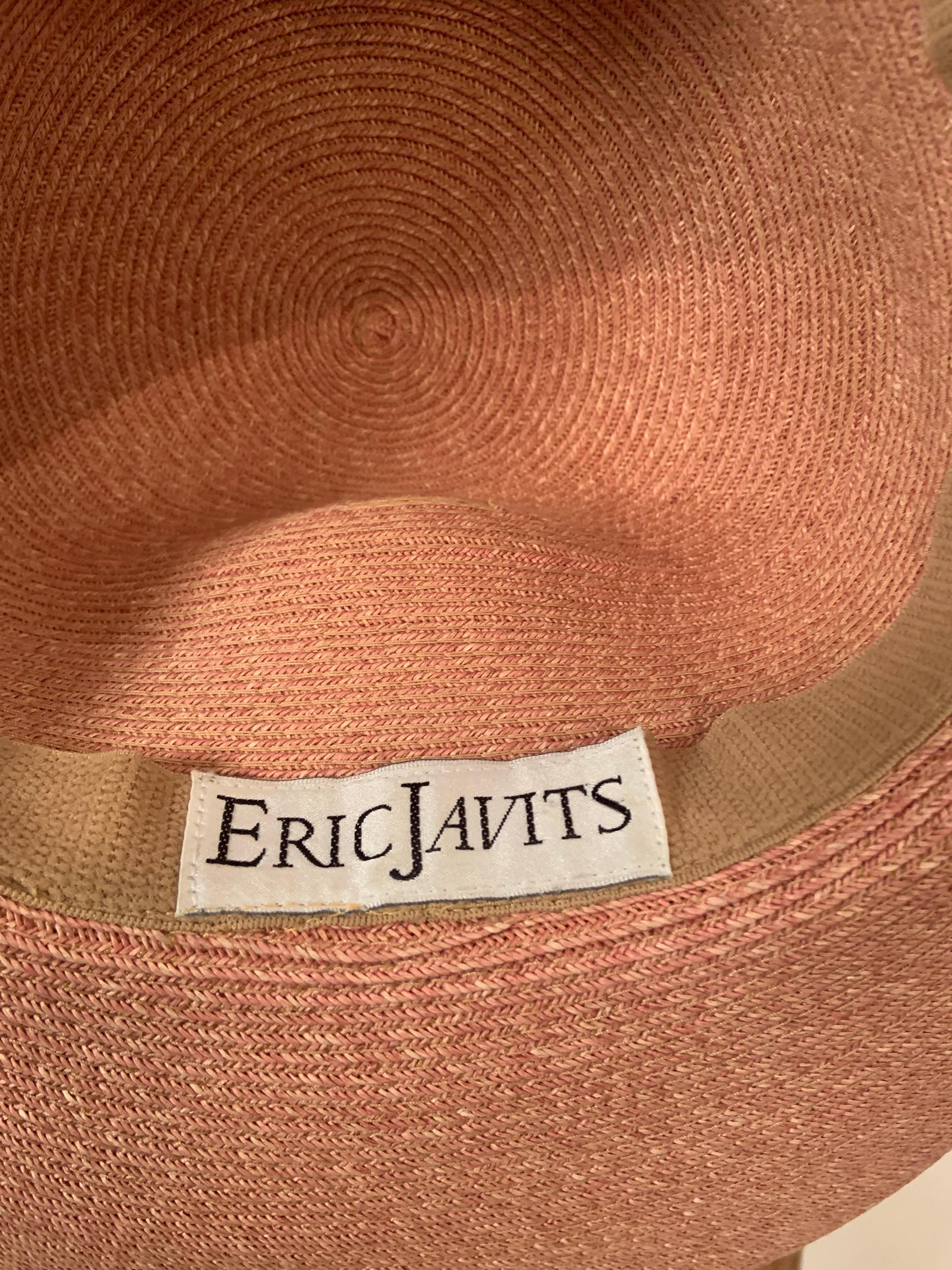 Cappello di paglia naturale a tesa larga Eric Javits in vendita 1