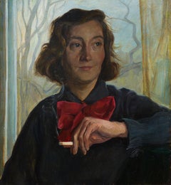 Ritratto di donna con fiocco rosso, 1940