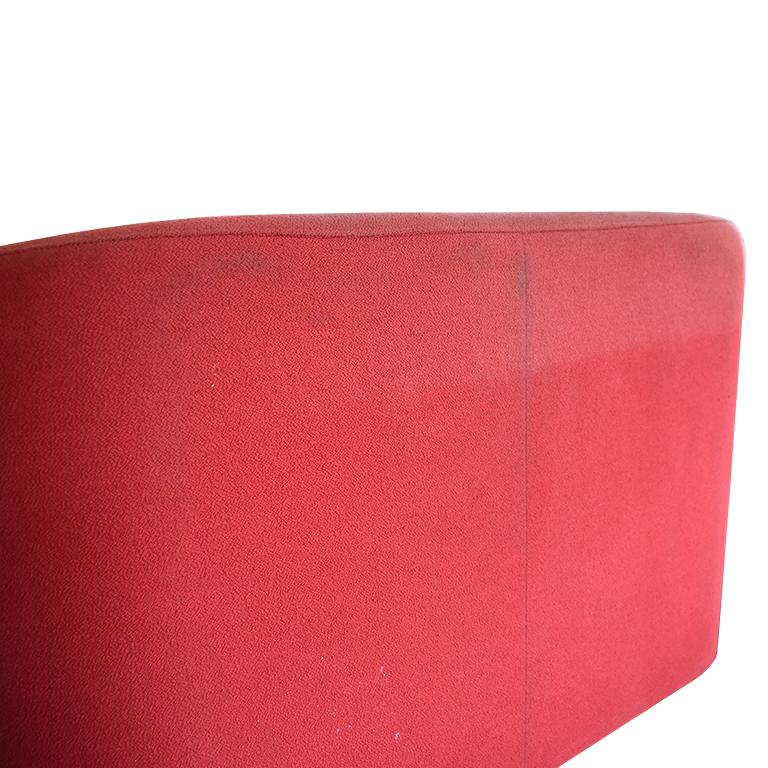Metal Eric Jourdan for Ligne Roset Snowdonia Upholstered Armchairs, a Pair in Red