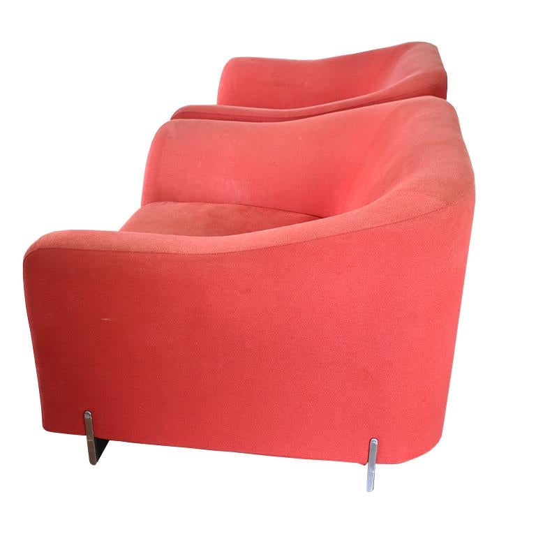 Eric Jourdan for Ligne Roset Snowdonia Upholstered Armchairs, a Pair in Red 2