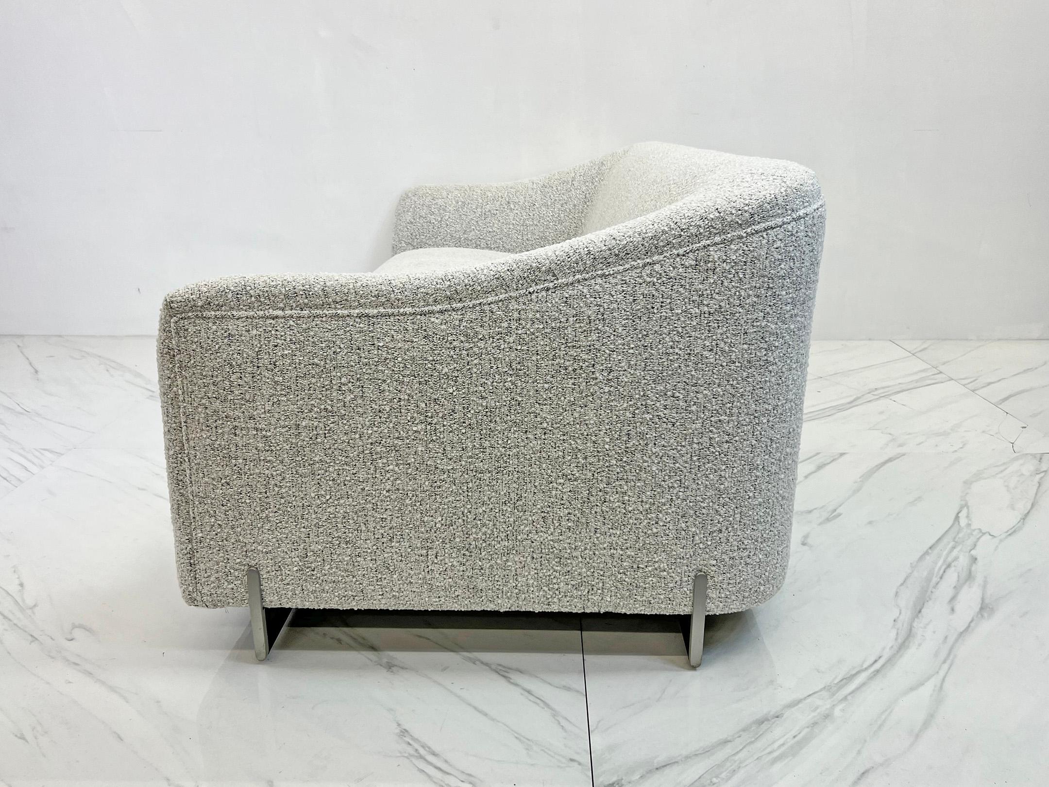 Eric Jourdan Snowdonia Modern Sofa for Ligne Roset in Black and White Boucle For Sale 2