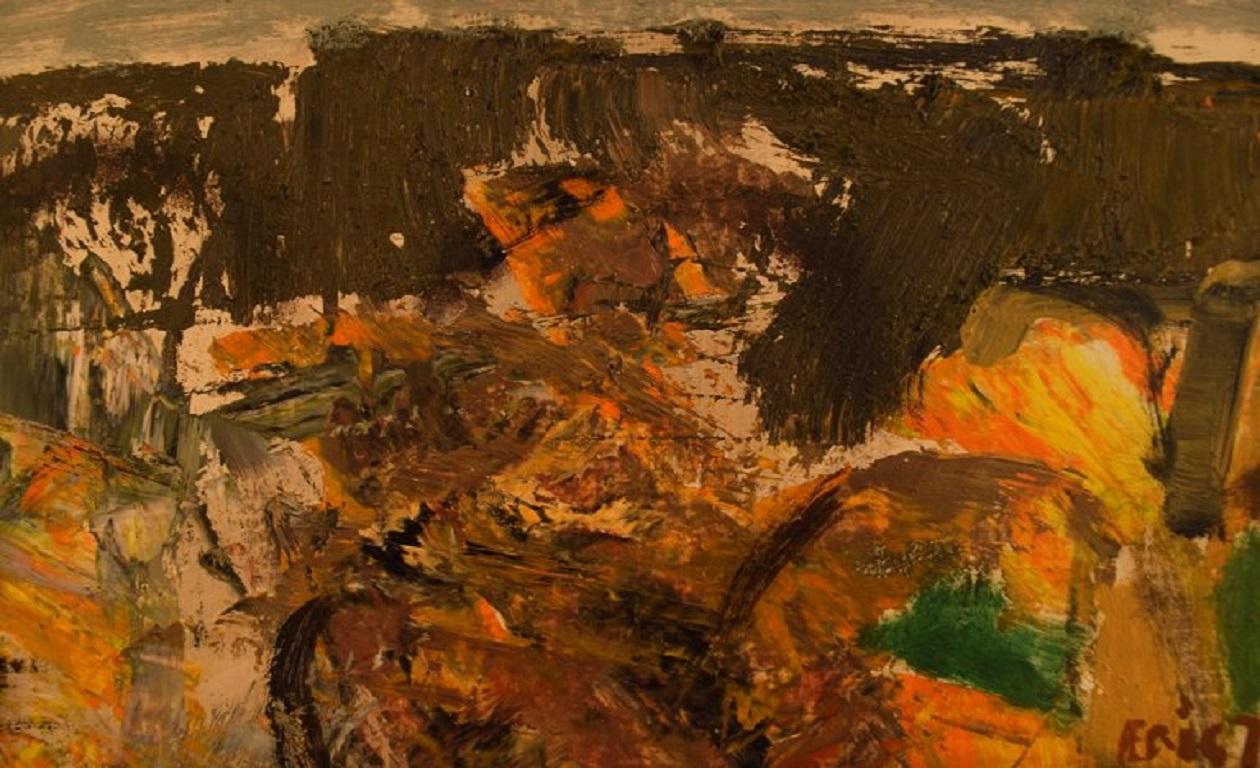 Other Eric Julius, Listed Swedish Artist, Oil / Board, Modernist Landscape For Sale