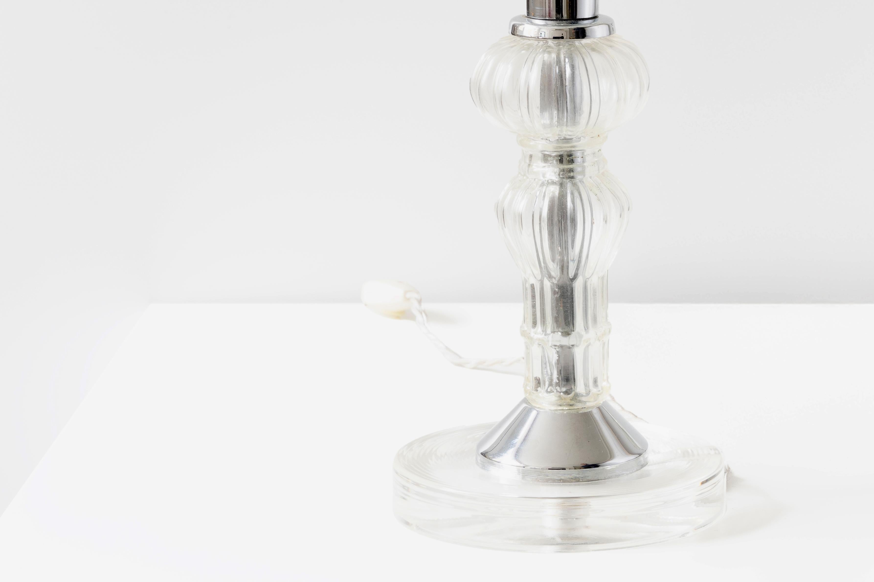 Eric Katz, paire de lampes de bureau françaises vintage en verre sablé et chrome en vente 4
