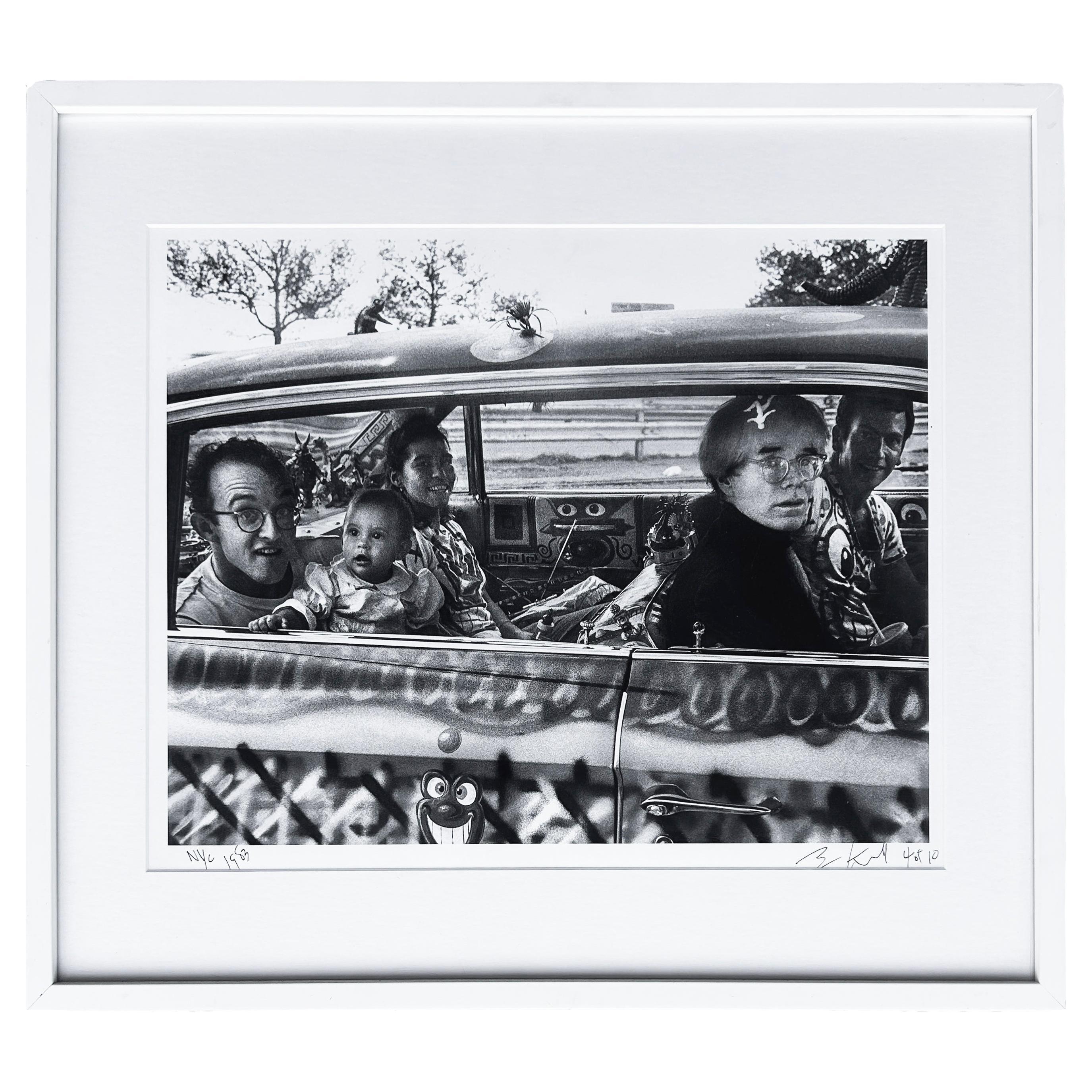 Eric Kroll Photograph of Andy Warhol, Keith Haring, Kenny Scharf and Family