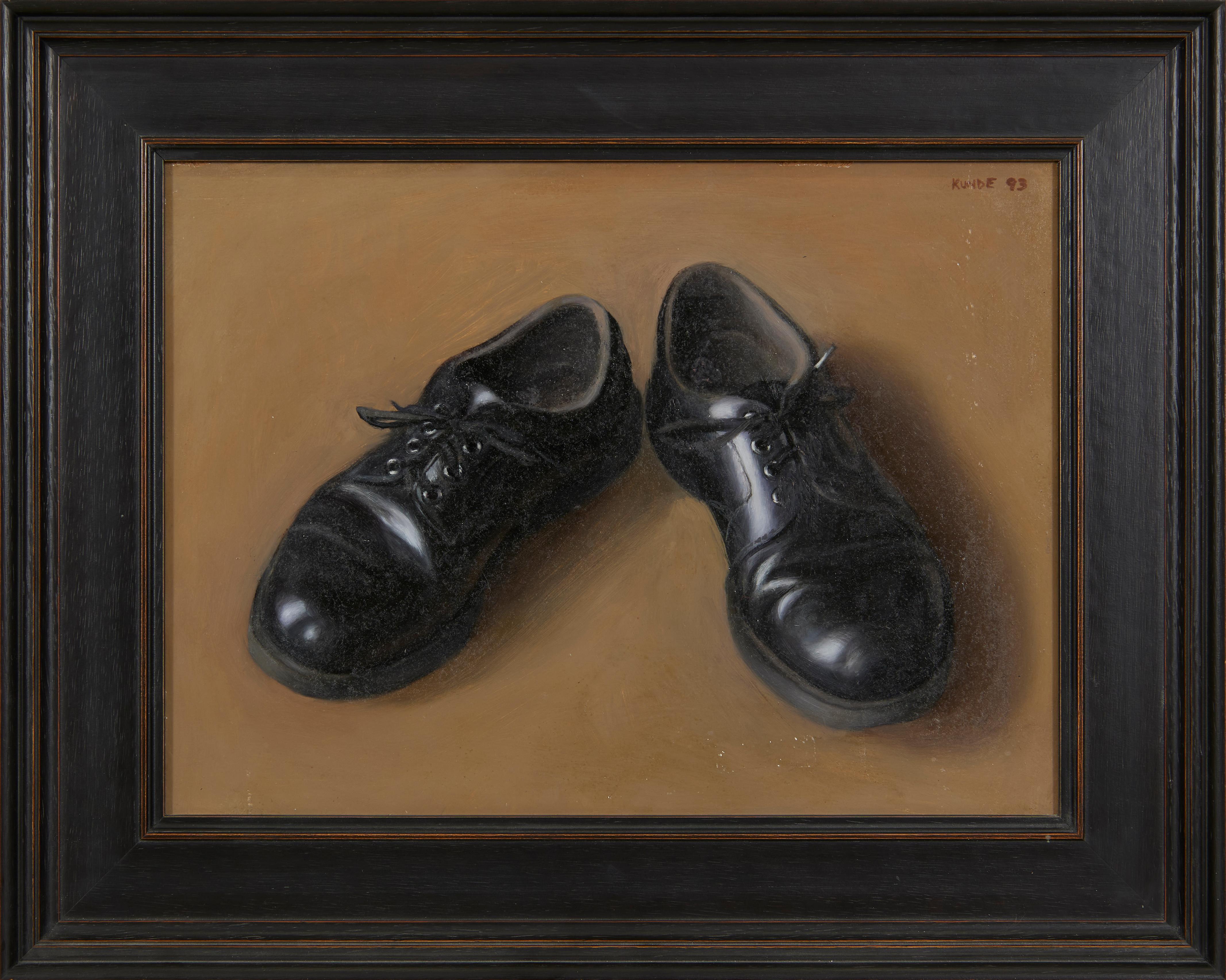 Still Life of Black Leather Shoes