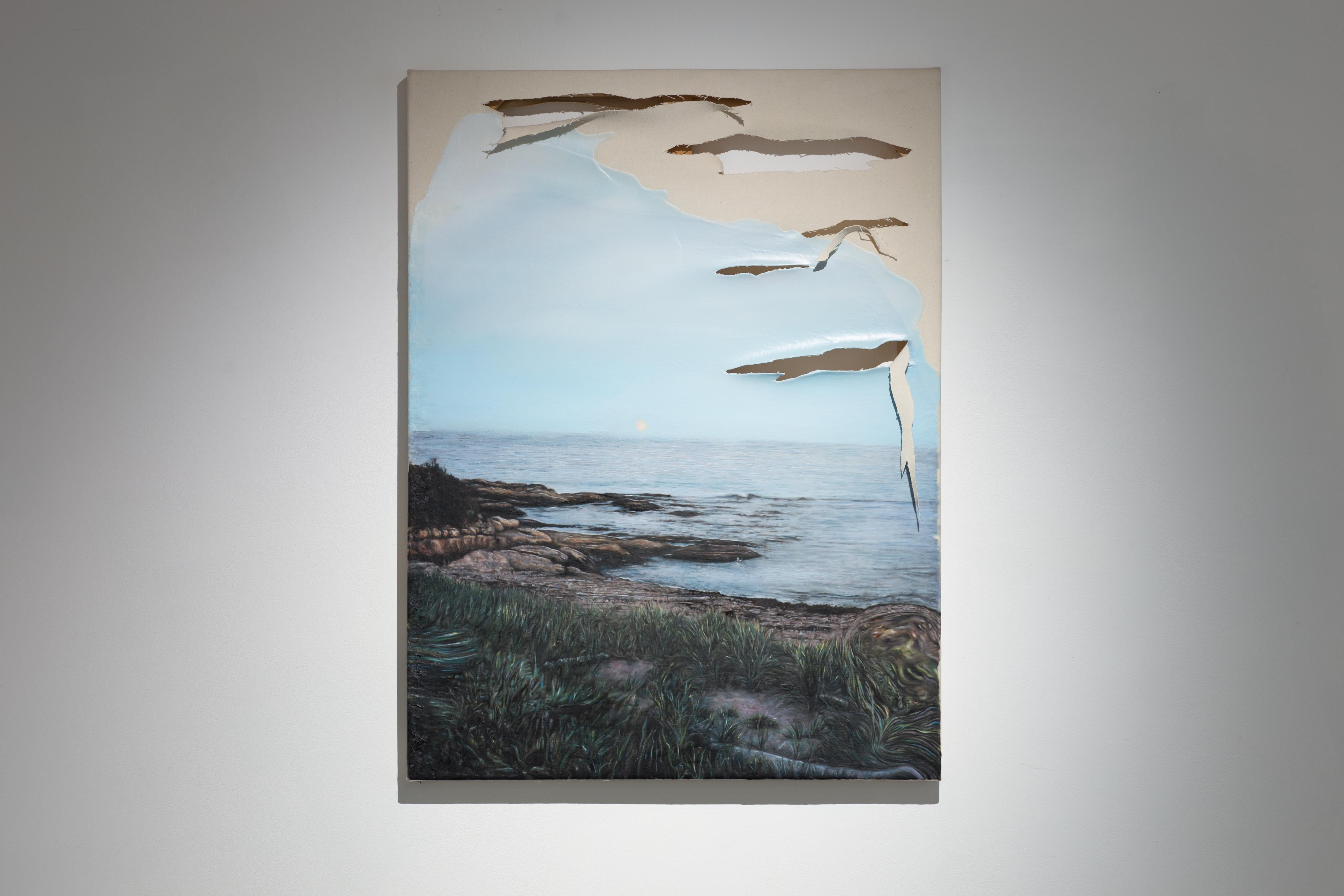 Eric Lamontagne Landscape Painting – Clair de lune déchirant
