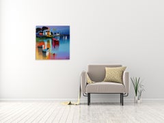 A La Lumière Du Quai - Ships In The Ocean - Landscape Painting by Eric Le Pape