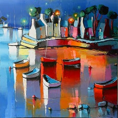 L'abri Du Marin - Ships In The Ocean - Landscape Painting by Eric Le Pape
