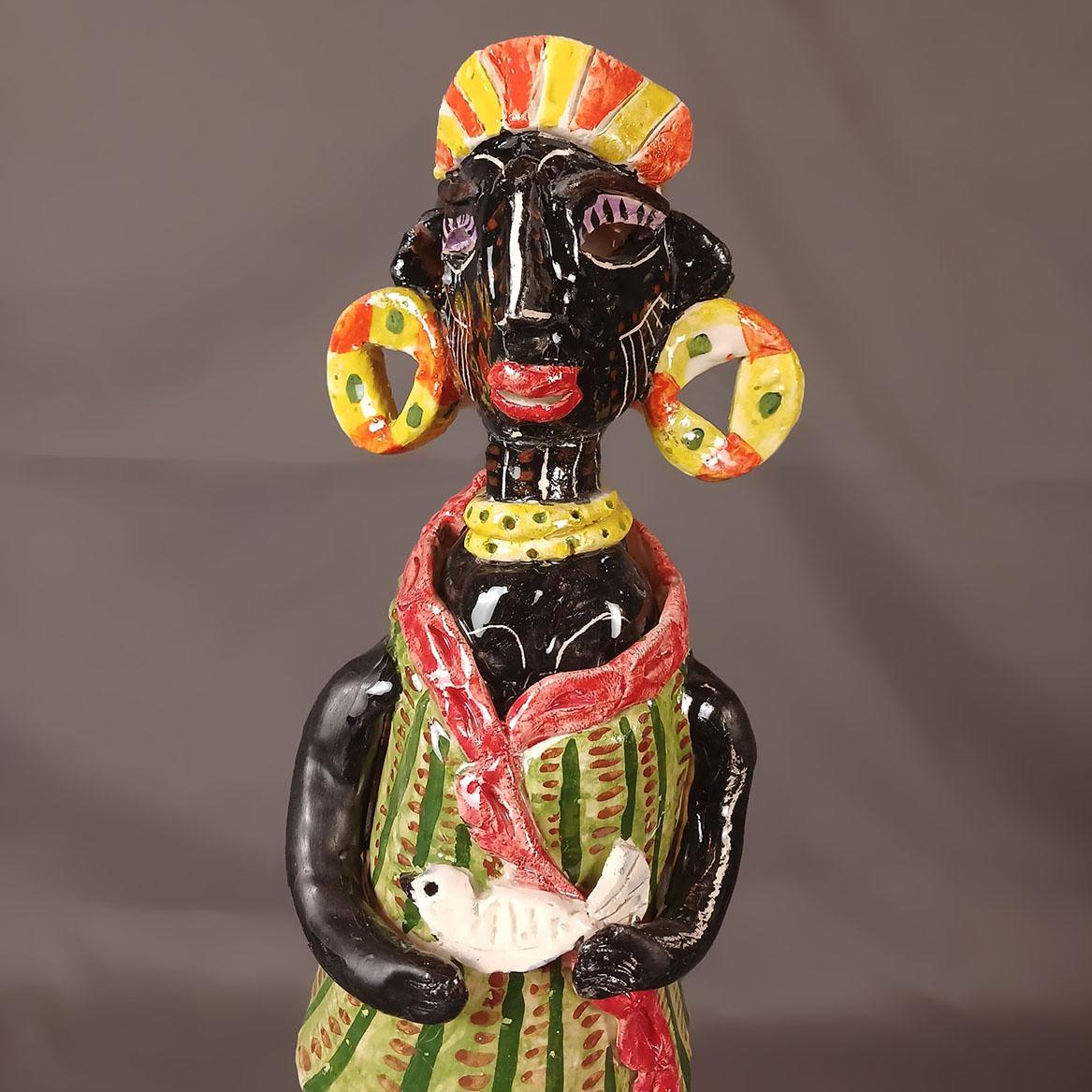 XXI secolo e contemporaneo Scultura in ceramica dipinta a mano 