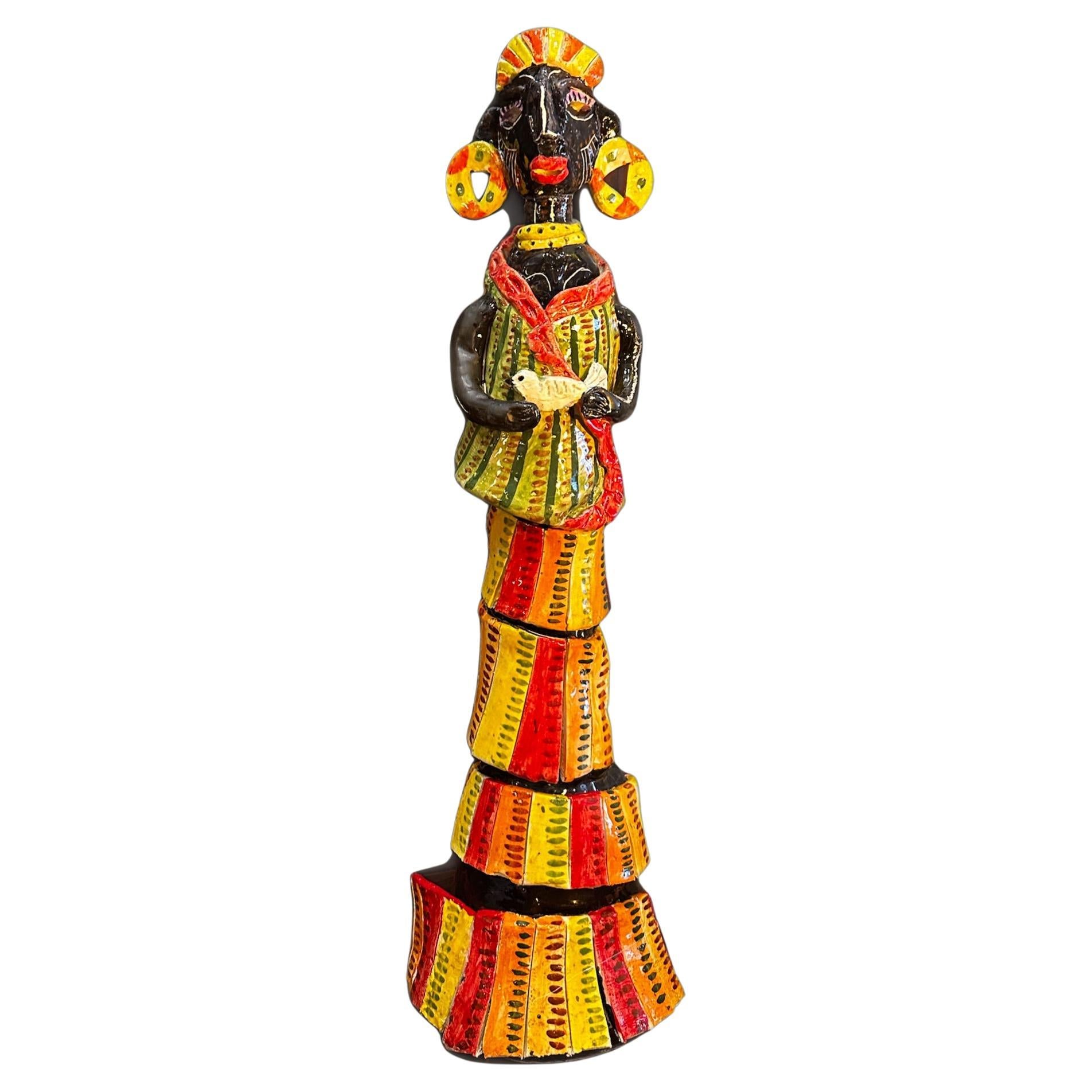 Eric Ledoux "Josephine Baker" Hand Painted Ceramic Sculpture