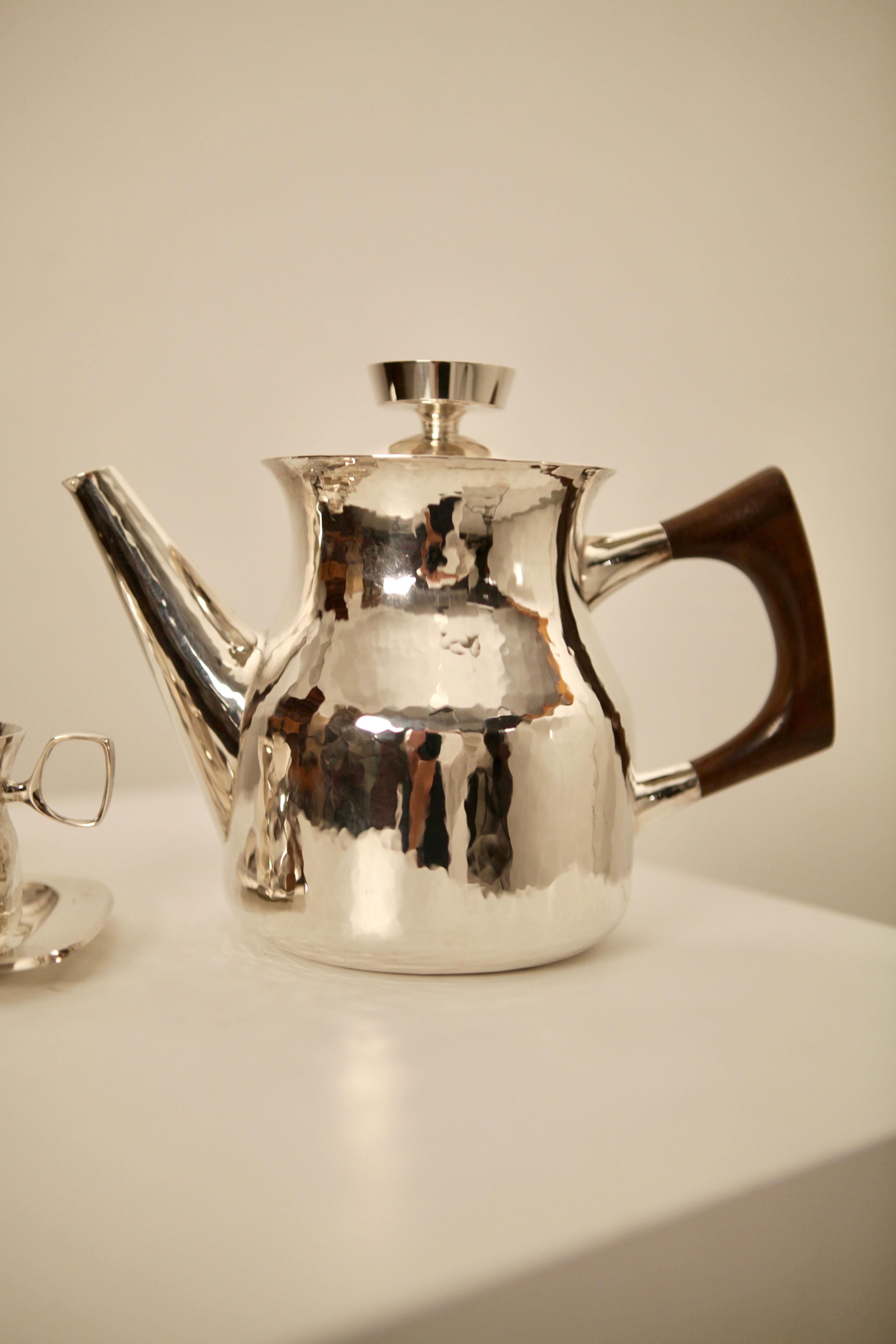 Scandinavian Modern Eric Löfman, Sterling Silver Coffee Service, MGAB, Sweden, 1977