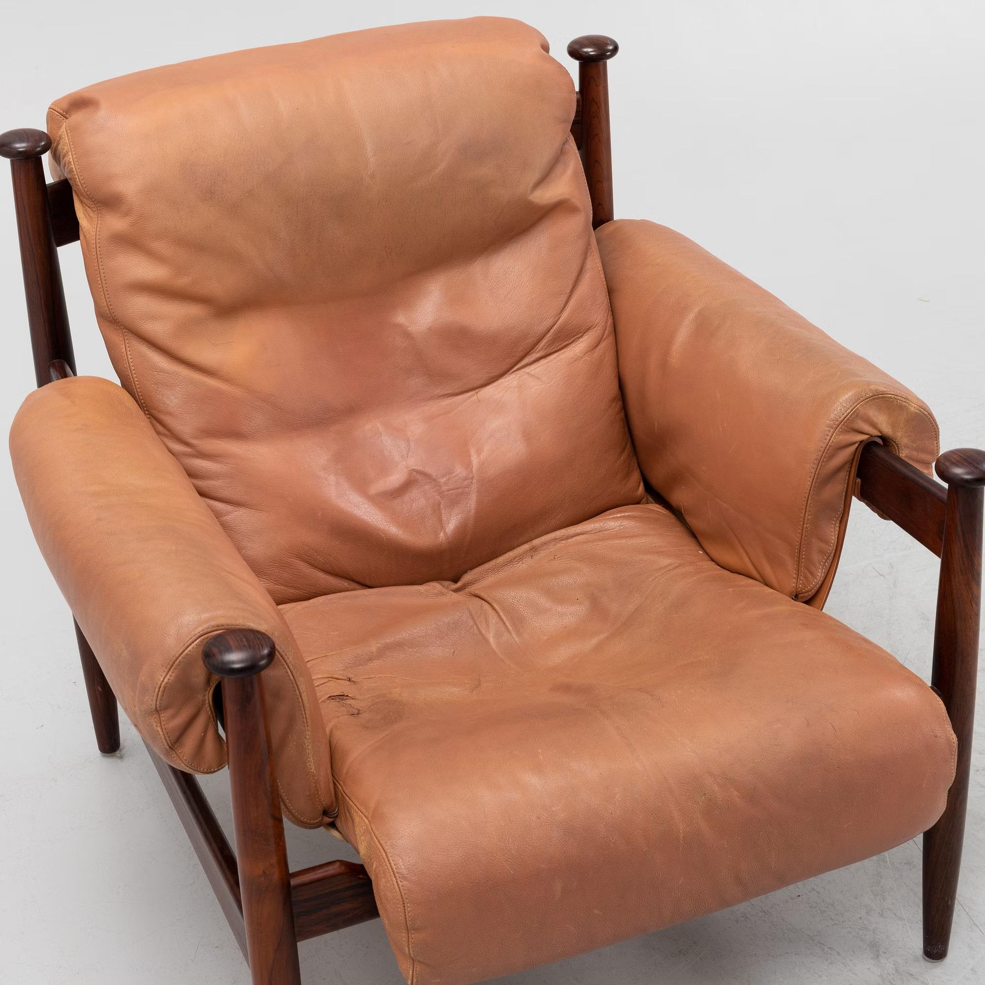 Mid-Century Modern Eric Merthen Amiral Armchair Rosewood Ire Möbler, Sweden 1960 For Sale