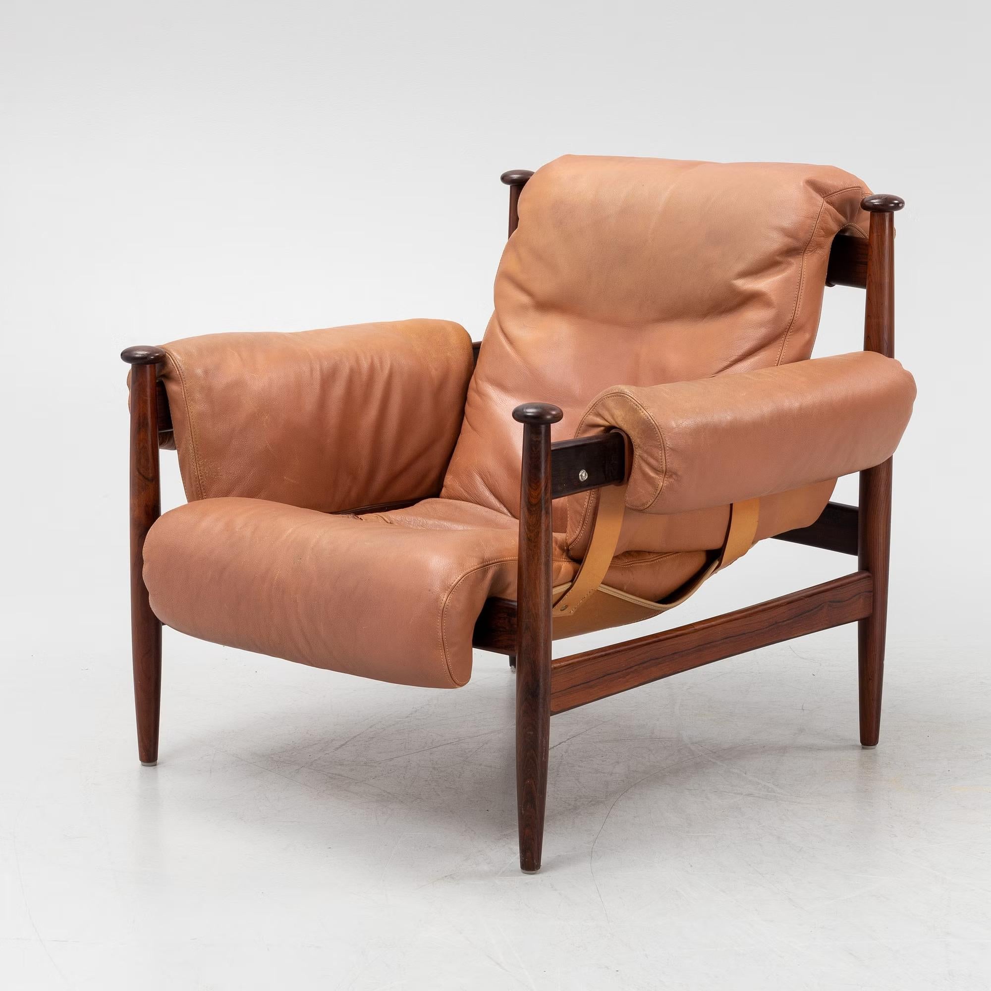 Swedish Eric Merthen Amiral Armchair Rosewood Ire Möbler, Sweden 1960 For Sale