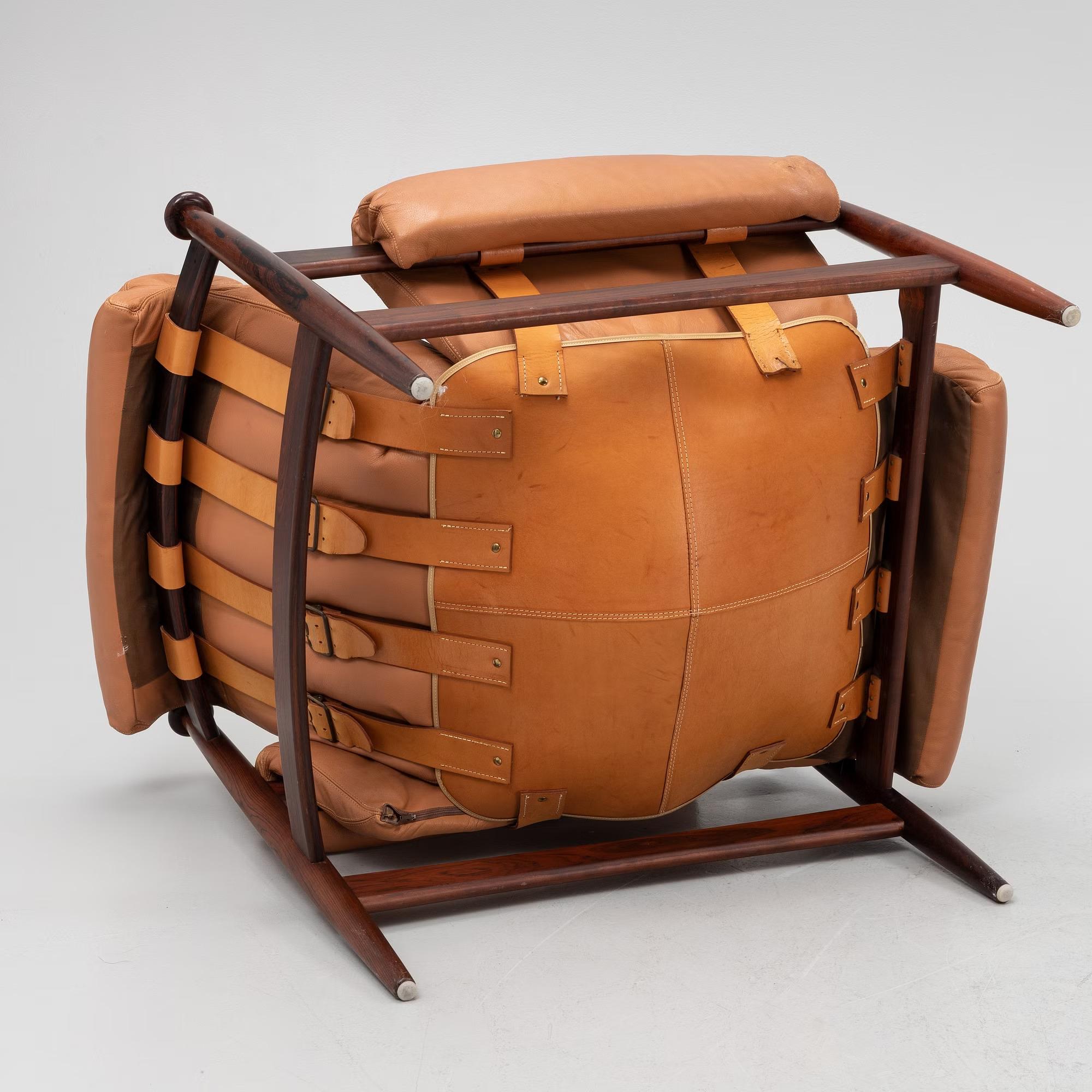 20th Century Eric Merthen Amiral Armchair Rosewood Ire Möbler, Sweden 1960 For Sale