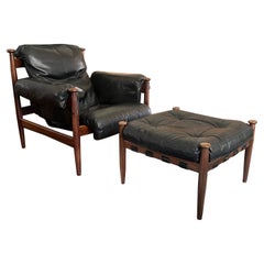 Eric Merthen Amiral Armchair with Ottoman Rosewood Mid-Century Modern