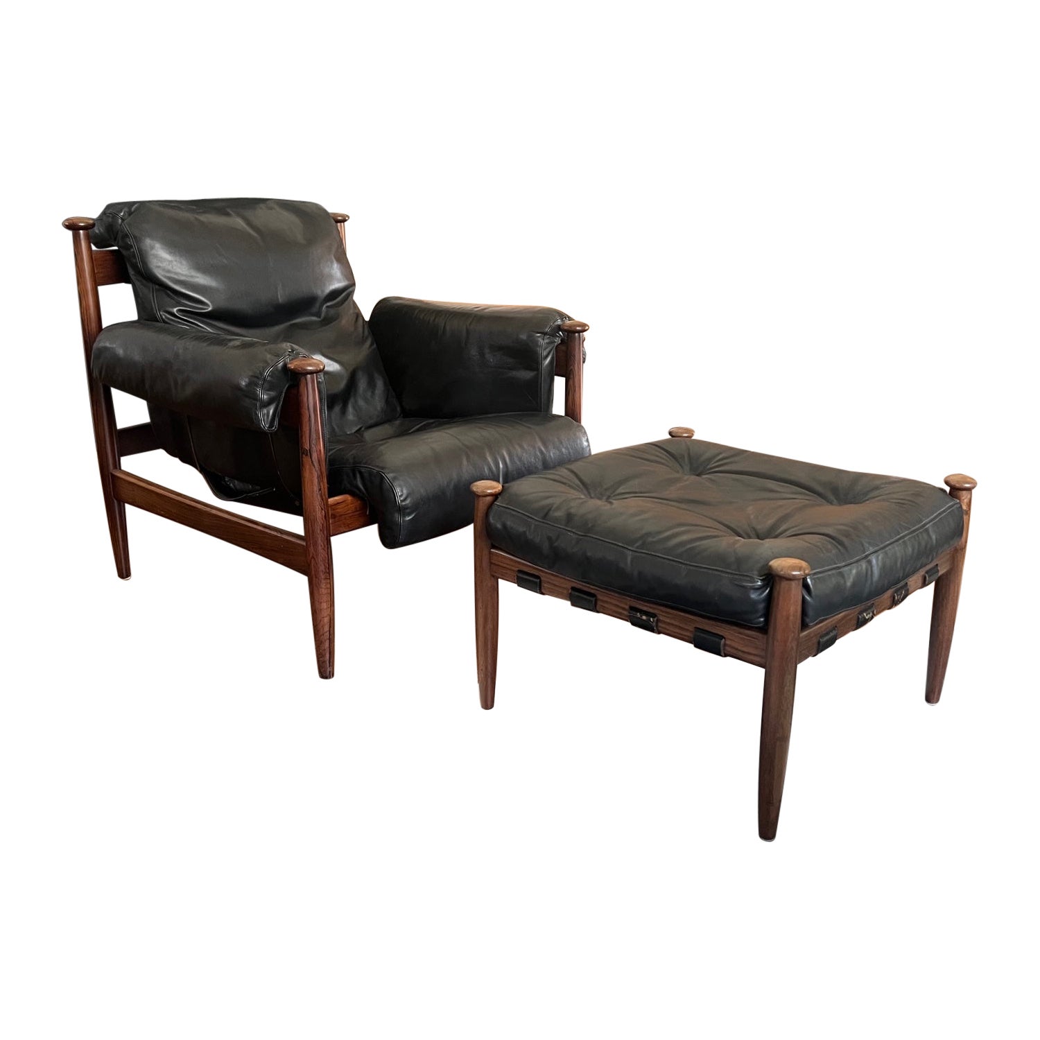 Eric Merthen Amiral Armchair with Ottoman Rosewood Mid-Century Modern