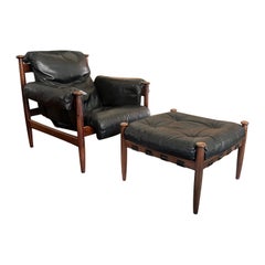 Eric Merthen Amiral Armchair with Ottoman Rosewood Mid-Century Modern