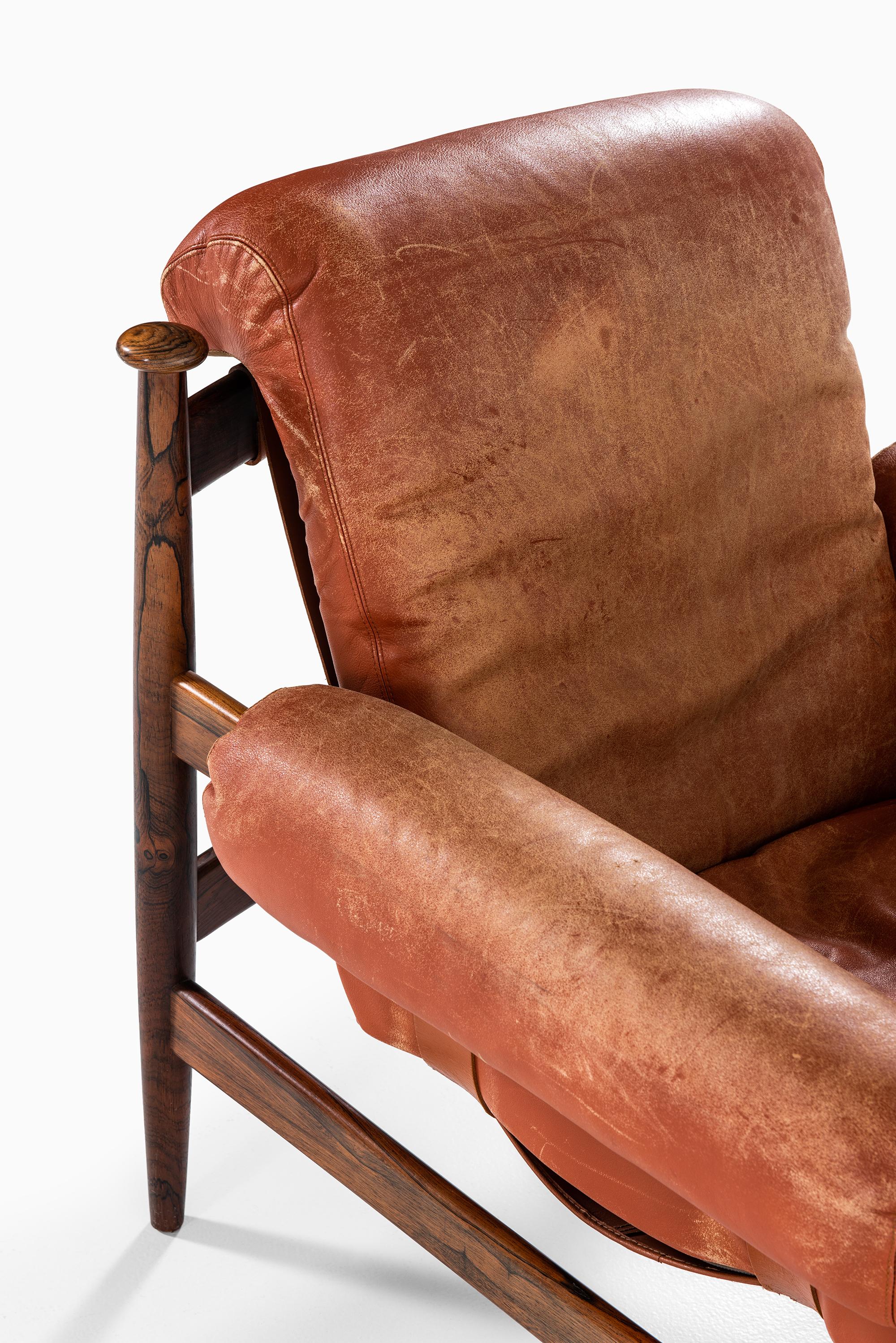 Leather Eric Merthen Amiral Easy Chair Produced by Ire Möbler in Sweden