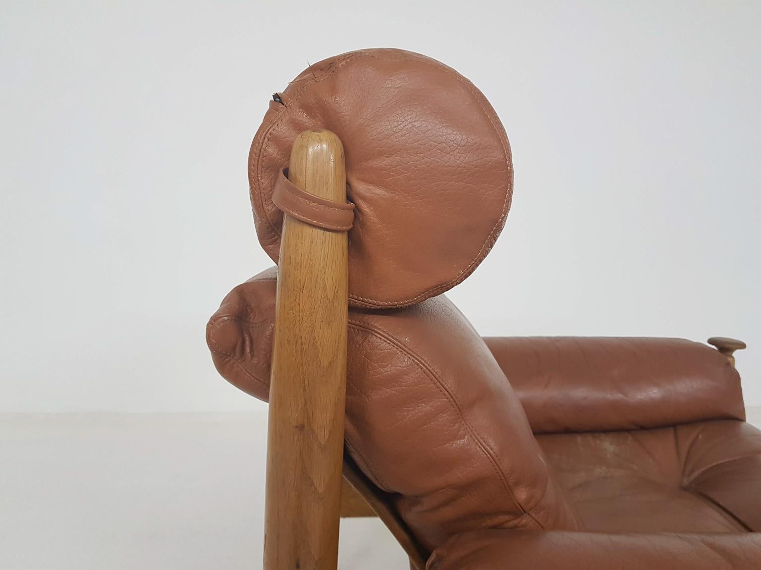 Eric Merthen for Ire Mobler Attr. Scandinavian Modern Leather Lounge Chair 4