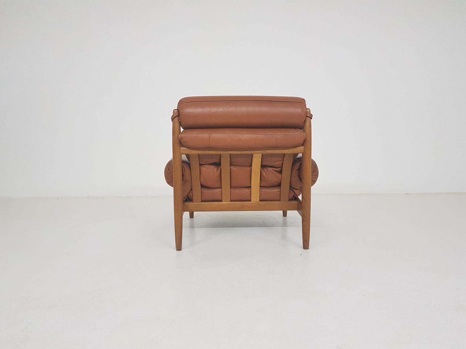 Mid-20th Century Eric Merthen for Ire Mobler Attr. Scandinavian Modern Leather Lounge Chair