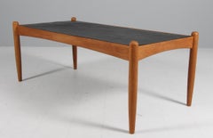 Eric Merthen sofa table in oak and slate, 1960s, model Amiral