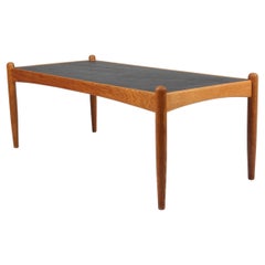 Eric Merthen sofa table in oak and slate, 1960s, model Amiral