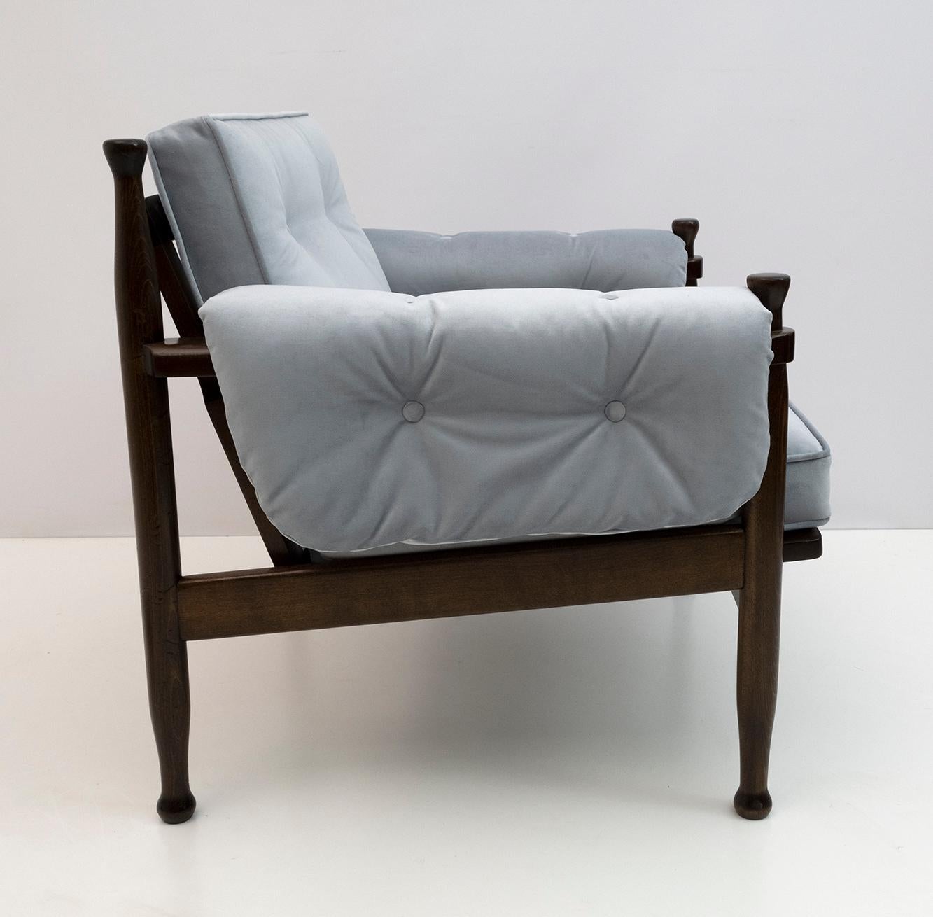 Eric Merthen Style Scandinavian Modern Sweden Velvet Armchair, 1960s For Sale 4
