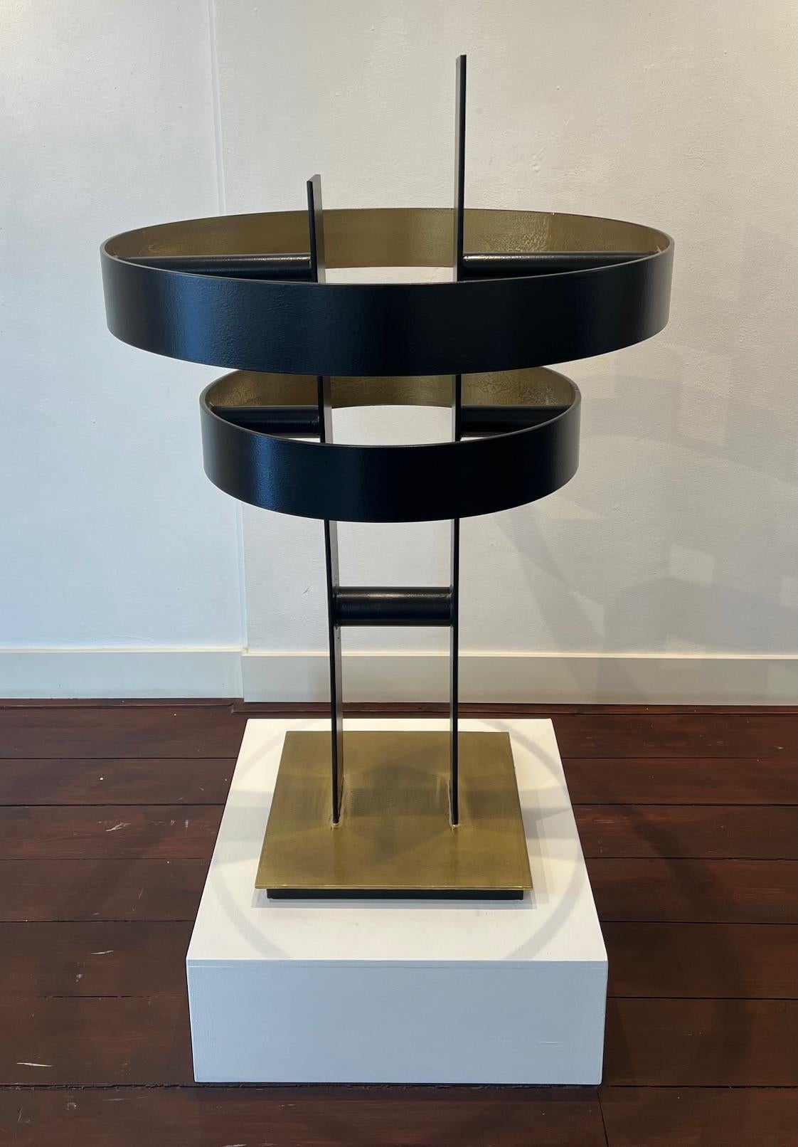 Looping Arte Astratta Geometrica Suono in Acciaio In Stock - Sculpture Contemporaneo di Eric Morren