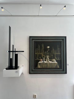 Weightless Small Abstract Steel Sculpture Big Black Geometric En Stock