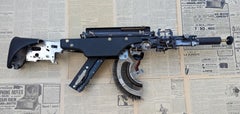 Remington Rand A, Vintage Typewriter Machine Gun, conceptual wall sculpture