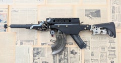 Remington Rand A, Vintage Typewriter Machine Gun, conceptual wall sculpture