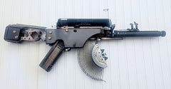 Underwood LUV (Love) - Vintage Typewriter Machine Gun, conceptual wall sculpture