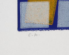 Abstract Linocut Print, circa 1955