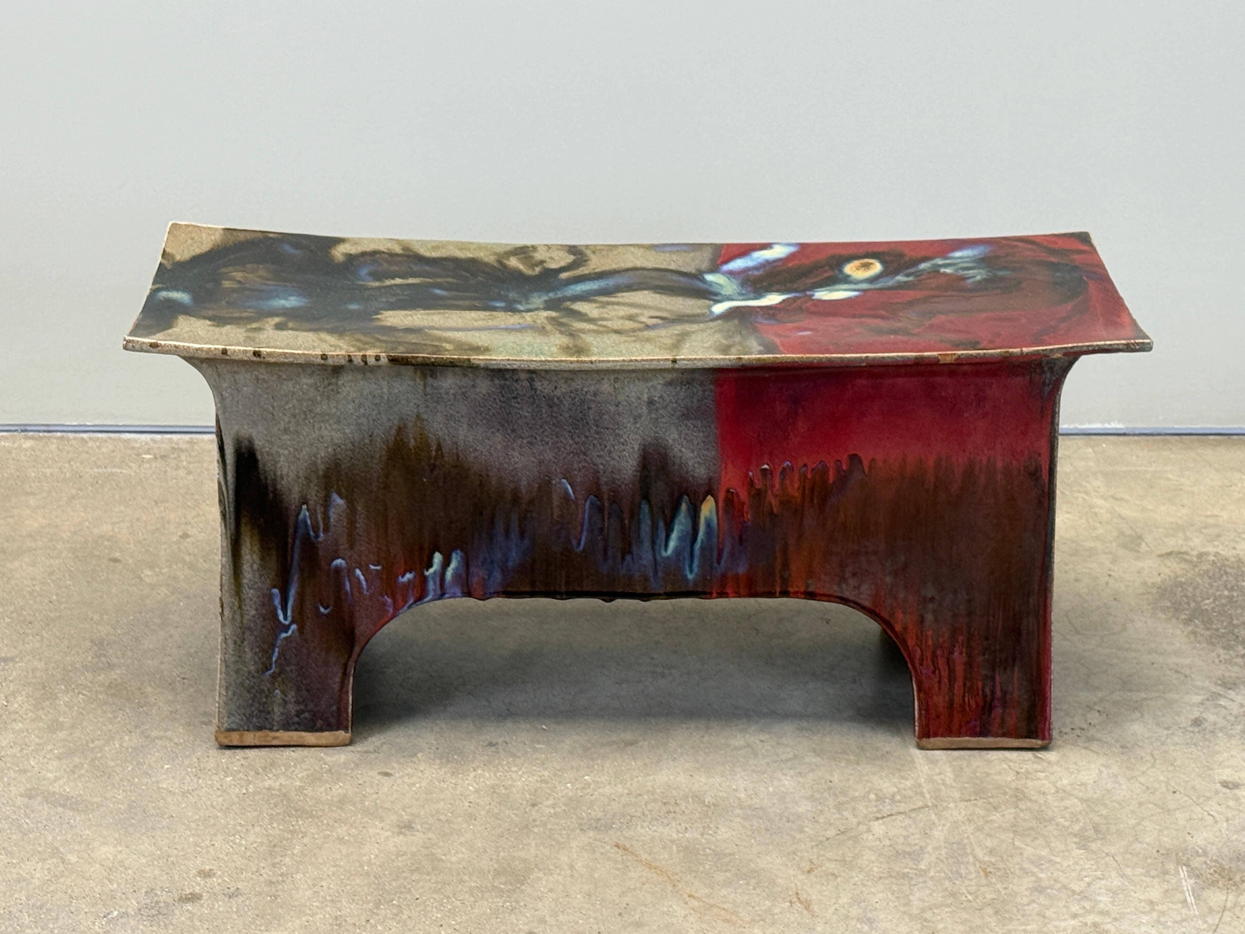 Late 20th Century Eric O'Leary Ceramic Bench For Sale