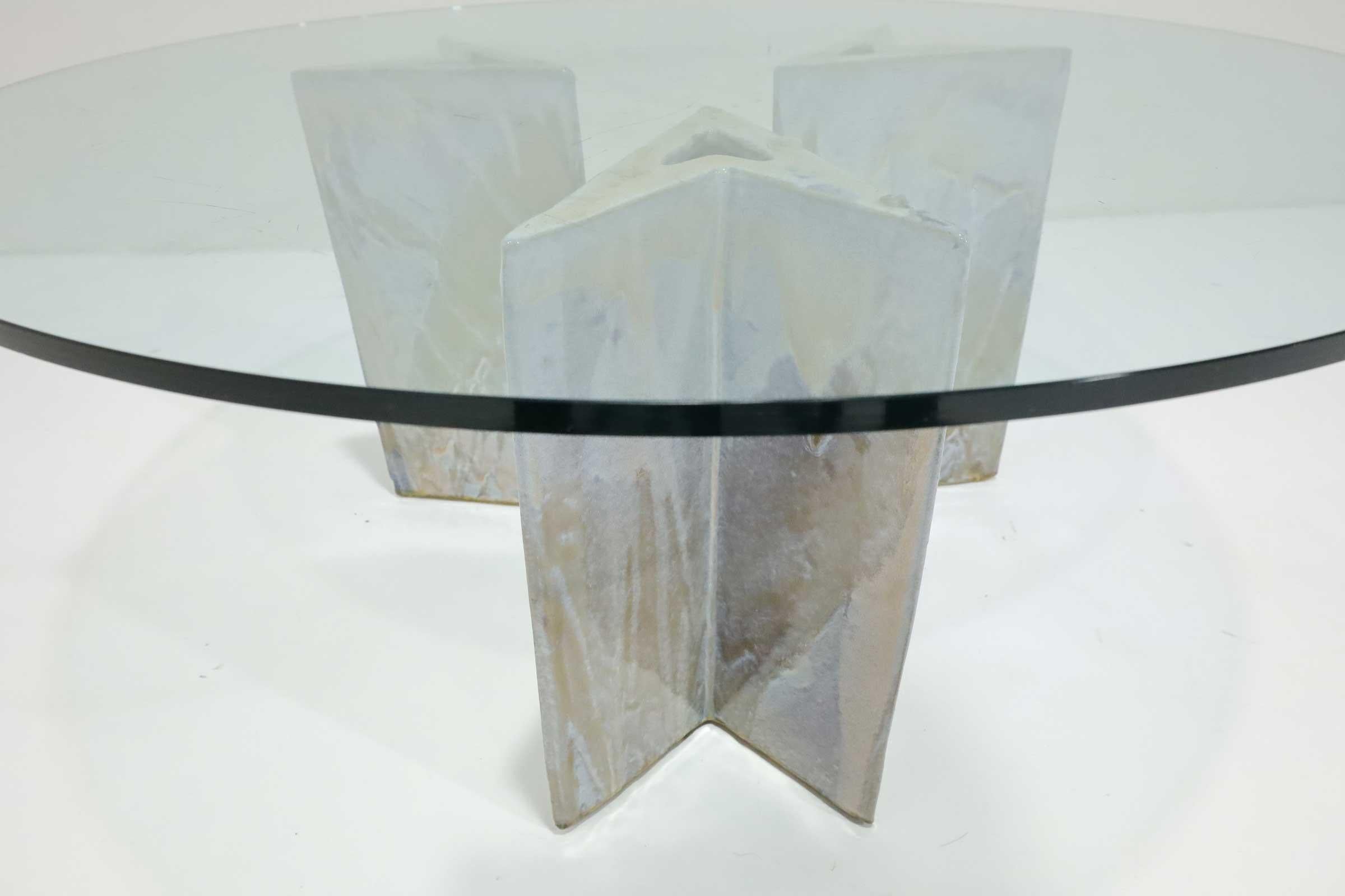 Mid-Century Modern Eric O'Leary Japanese Ceramic Base Coffee Table For Sale