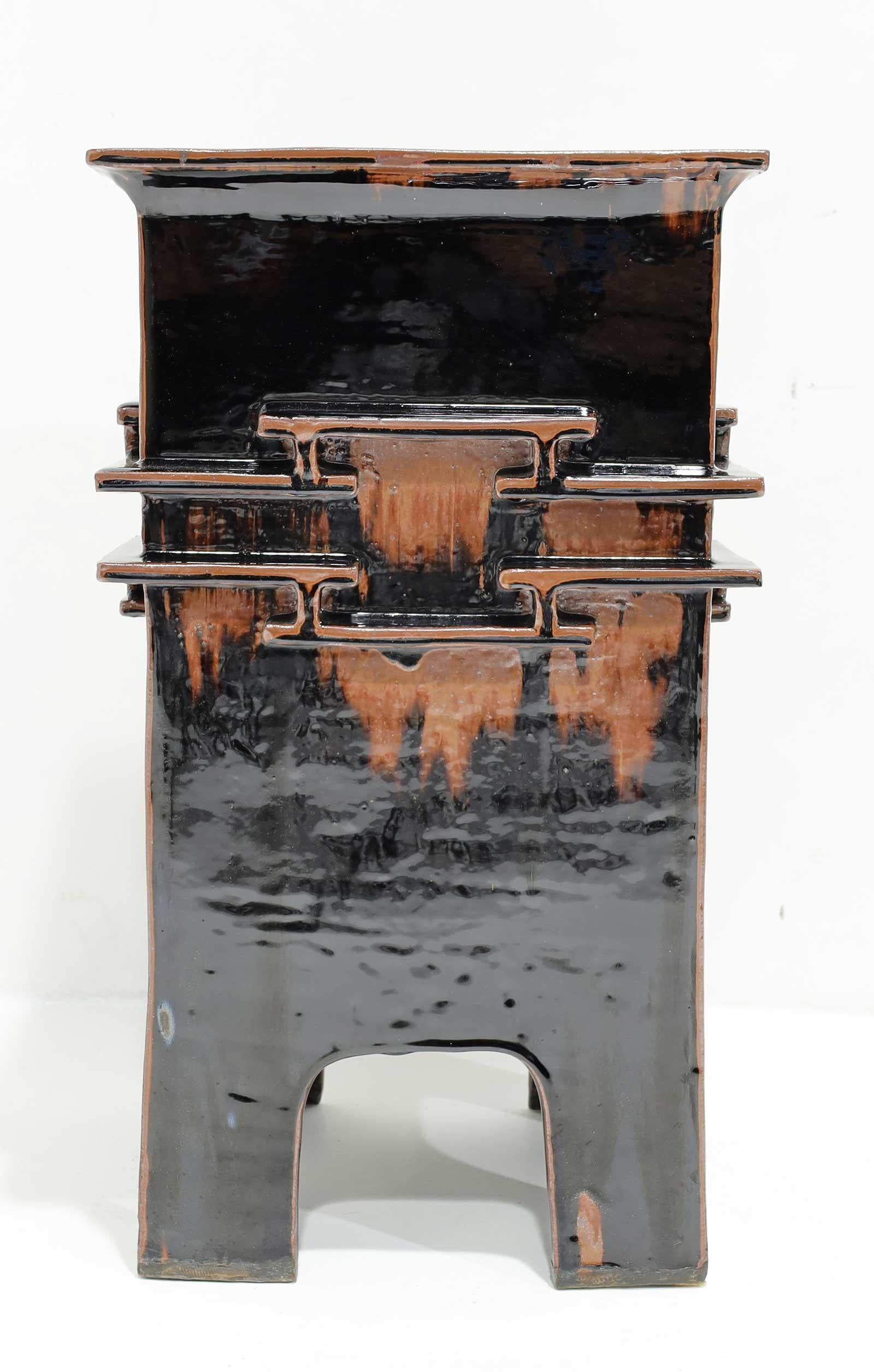 American Eric O'Leary Japanese Ceramic Stool or Side Table For Sale
