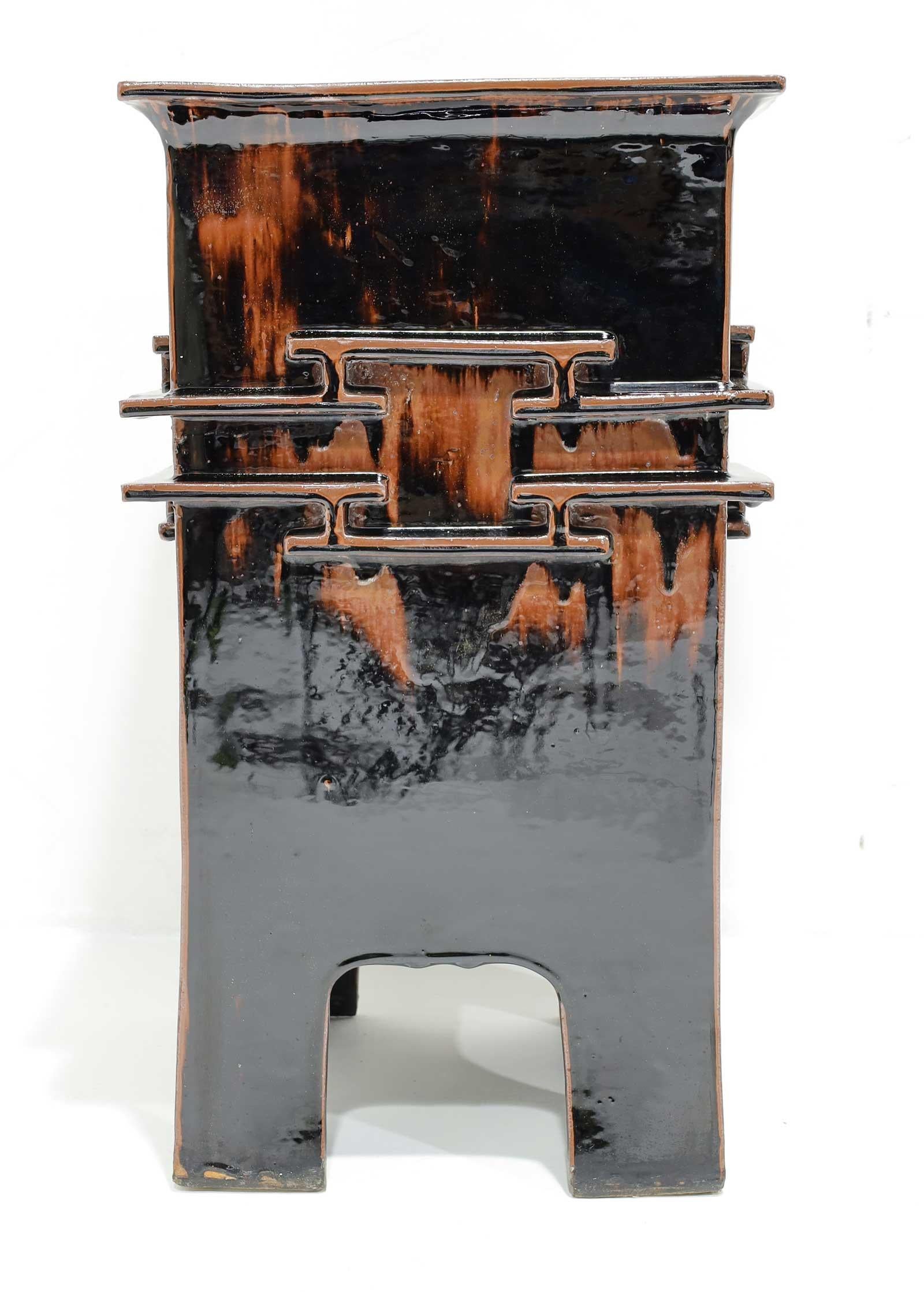 20th Century Eric O'Leary Japanese Ceramic Stool or Side Table For Sale