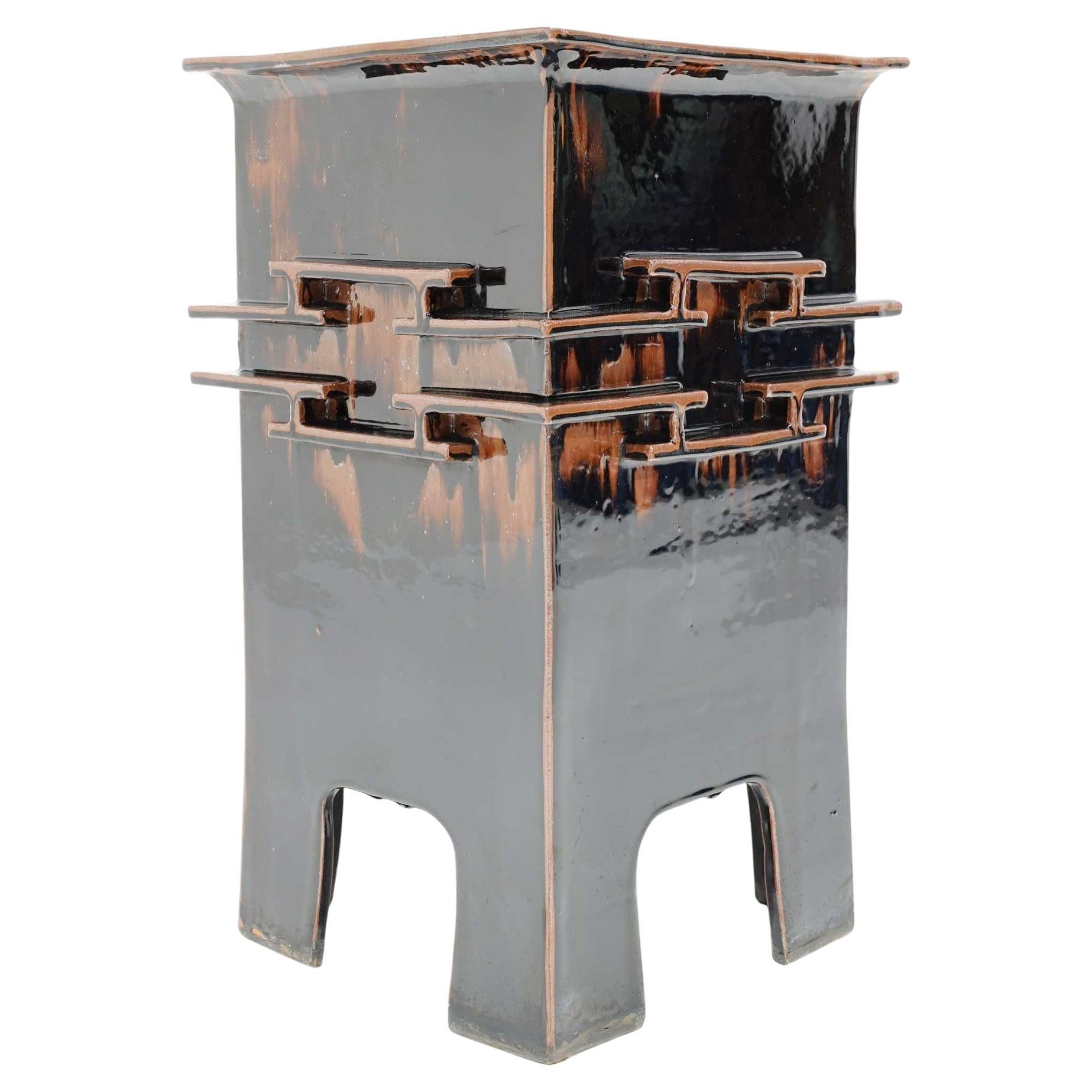 Eric O'Leary Japanese Ceramic Stool or Side Table
