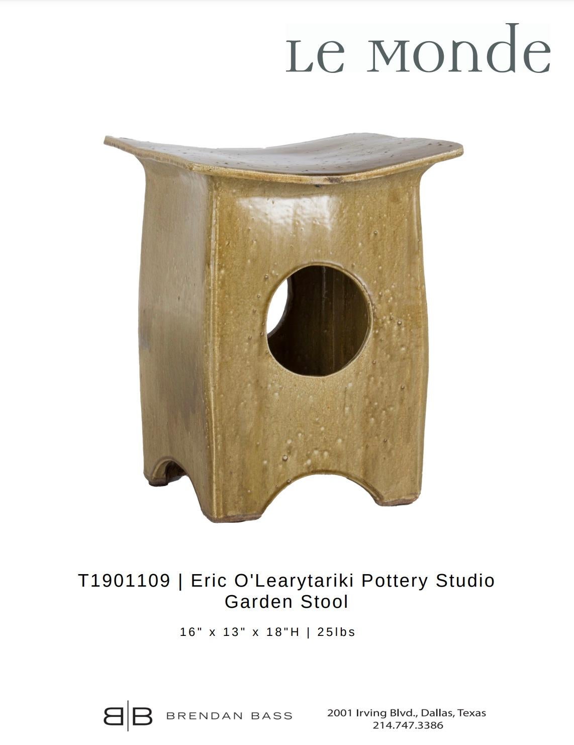 Eric O'Learytariki Pottery Studio garden stool

Vintage piece sourced by our decor team.