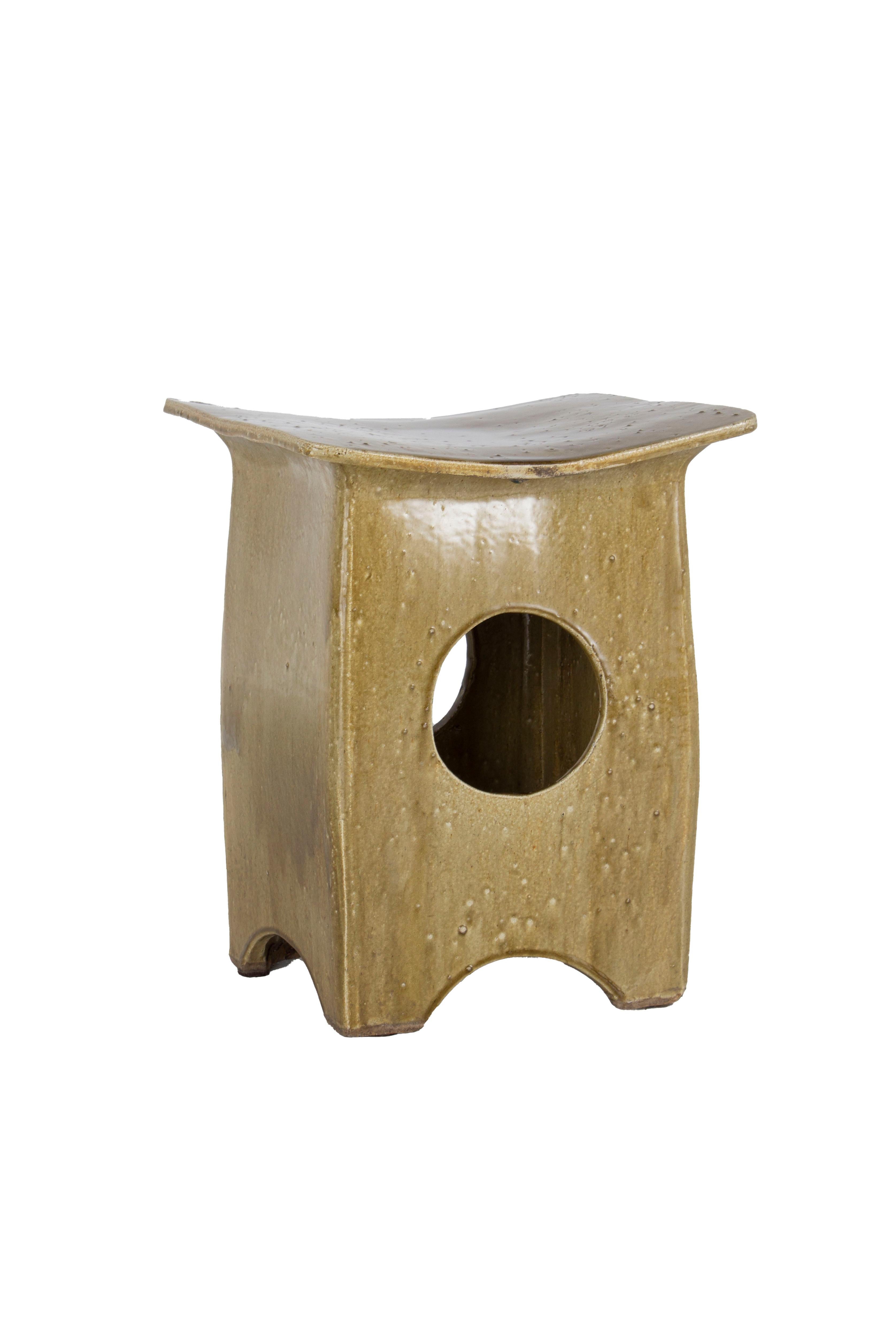 Mid-Century Modern Eric O'Leary Tariki Pottery Studio Garden Stool