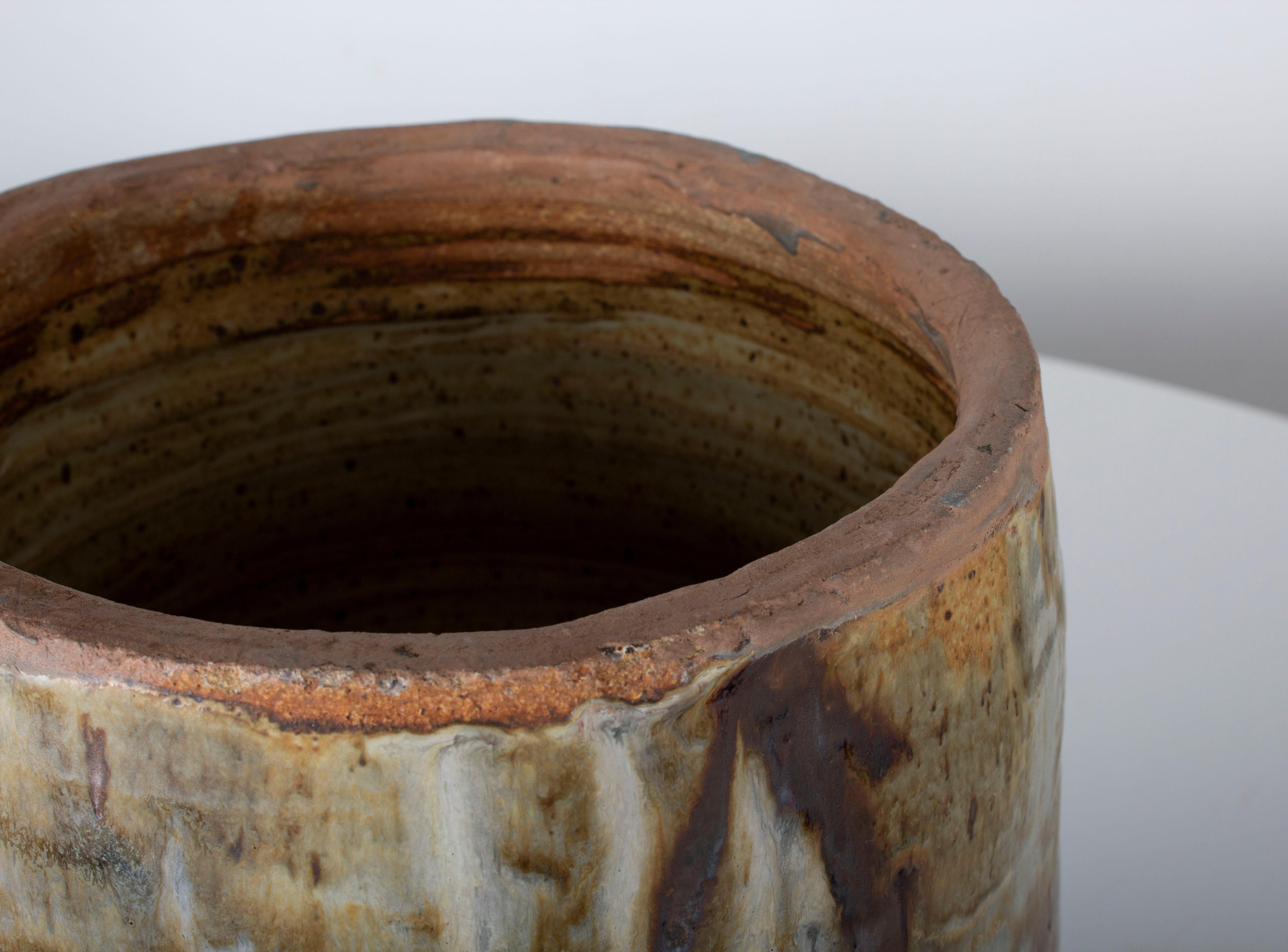 Primitive Eric O'Leary Tariki Studio Pottery Monumental Glazed Pot
