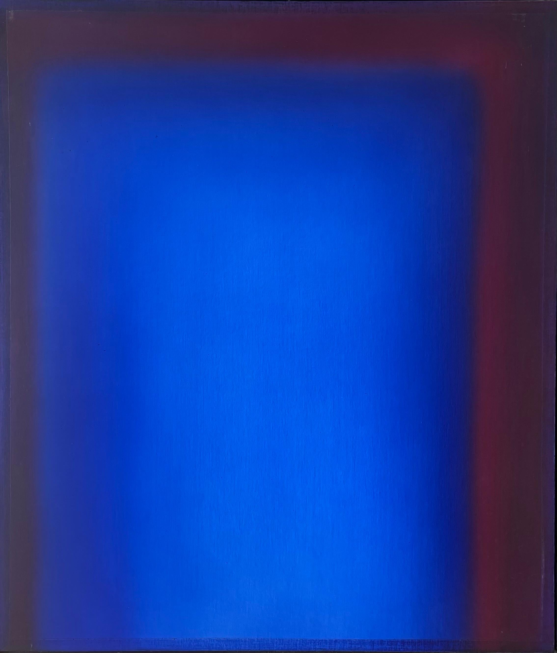 Untitled - - Blue, Maroon & Violet - Magical painting! - Painting by Eric Orr