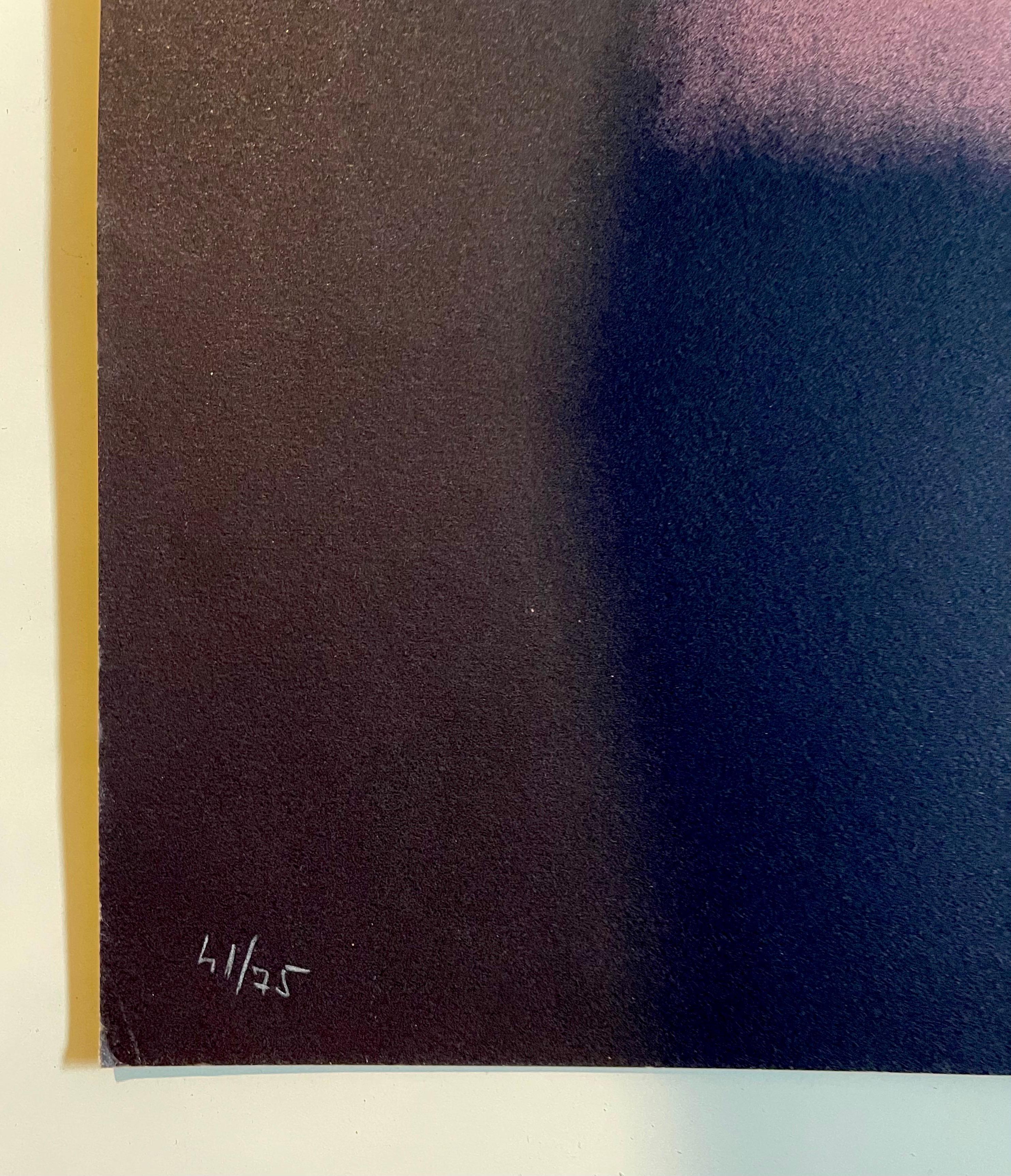 Litografia astratta a campi di colore sfumati Eric Orr Poligrafia Barcelona LA Artista in vendita 2