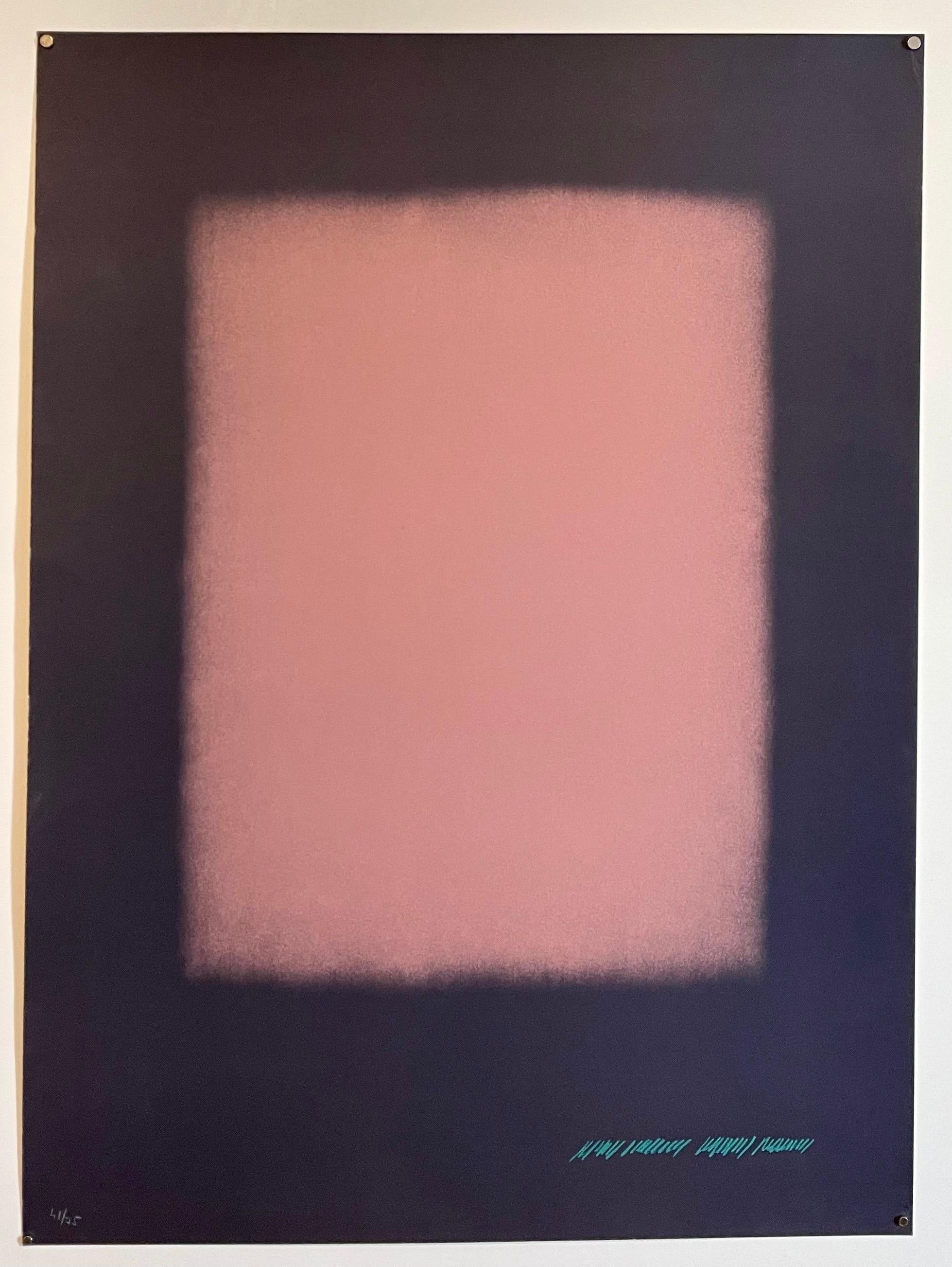 Litografia astratta a campi di colore sfumati Eric Orr Poligrafia Barcelona LA Artista in vendita 4