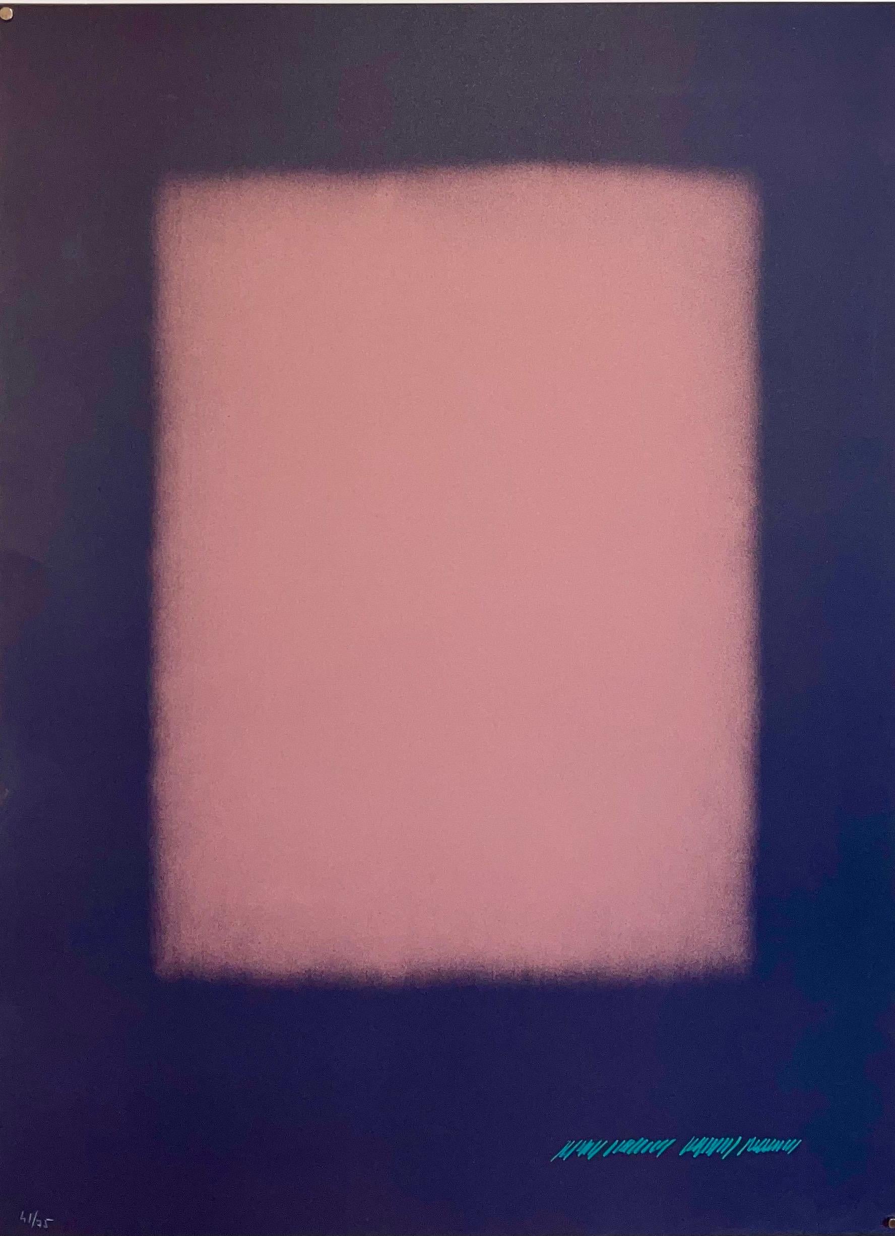 Eric Orr, (americano, 1939-1998) 
A Barcellona, 1989, 
Litografia a colori, firmata a mano a matita e numerata da un'edizione di 75 esemplari.
foglio 30 x 22",
Pubblicato da Poligrafia

Eric Orr (1939-1998) è un artista che ha vissuto e lavorato a