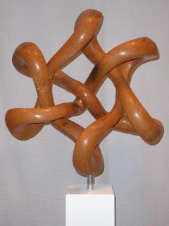 Mogen David #2, hand carved sculpture Jewish themed star of David