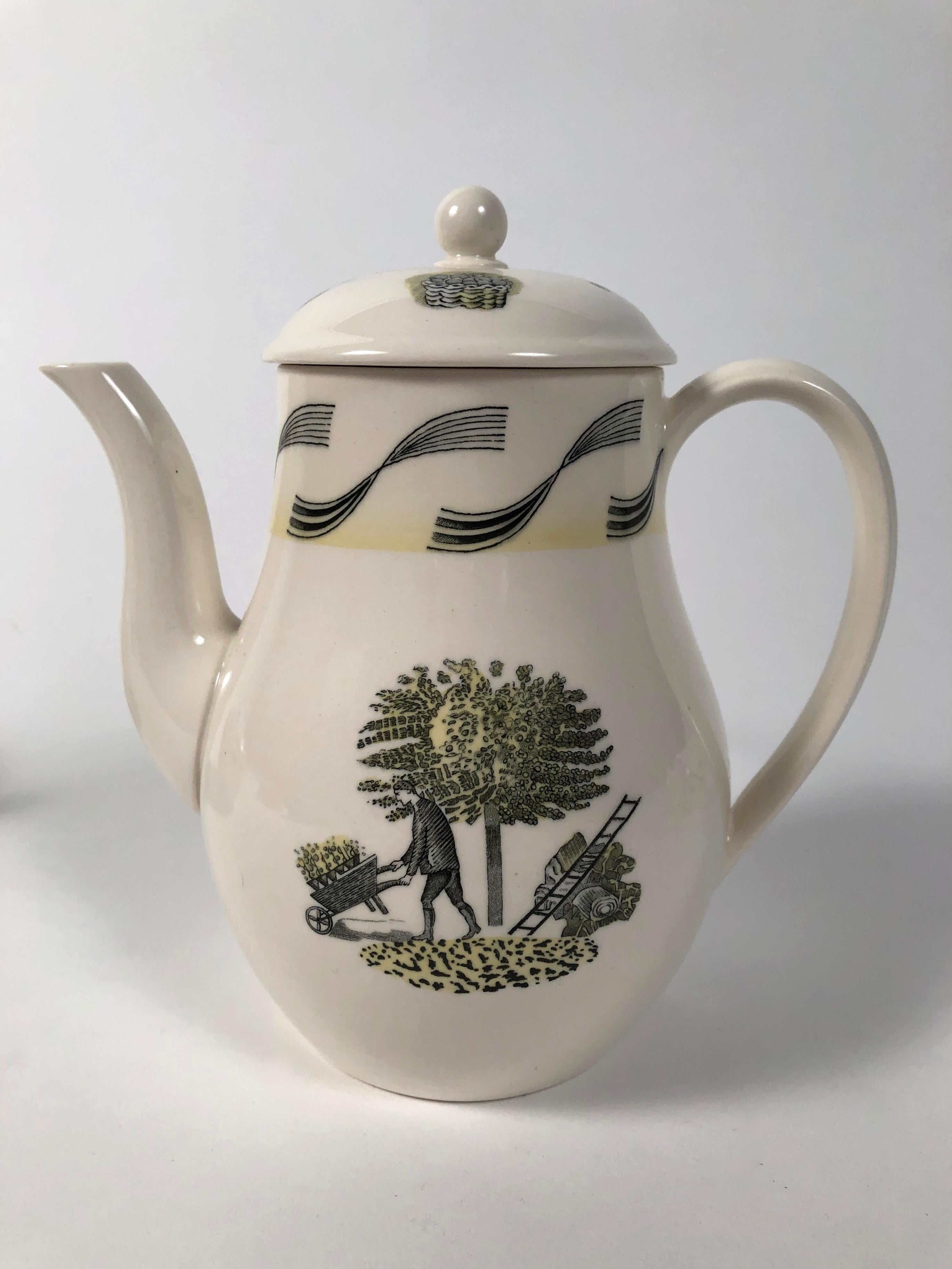 Mid-20th Century Eric Ravilious Garden Series Coffee Service for Wedgwood